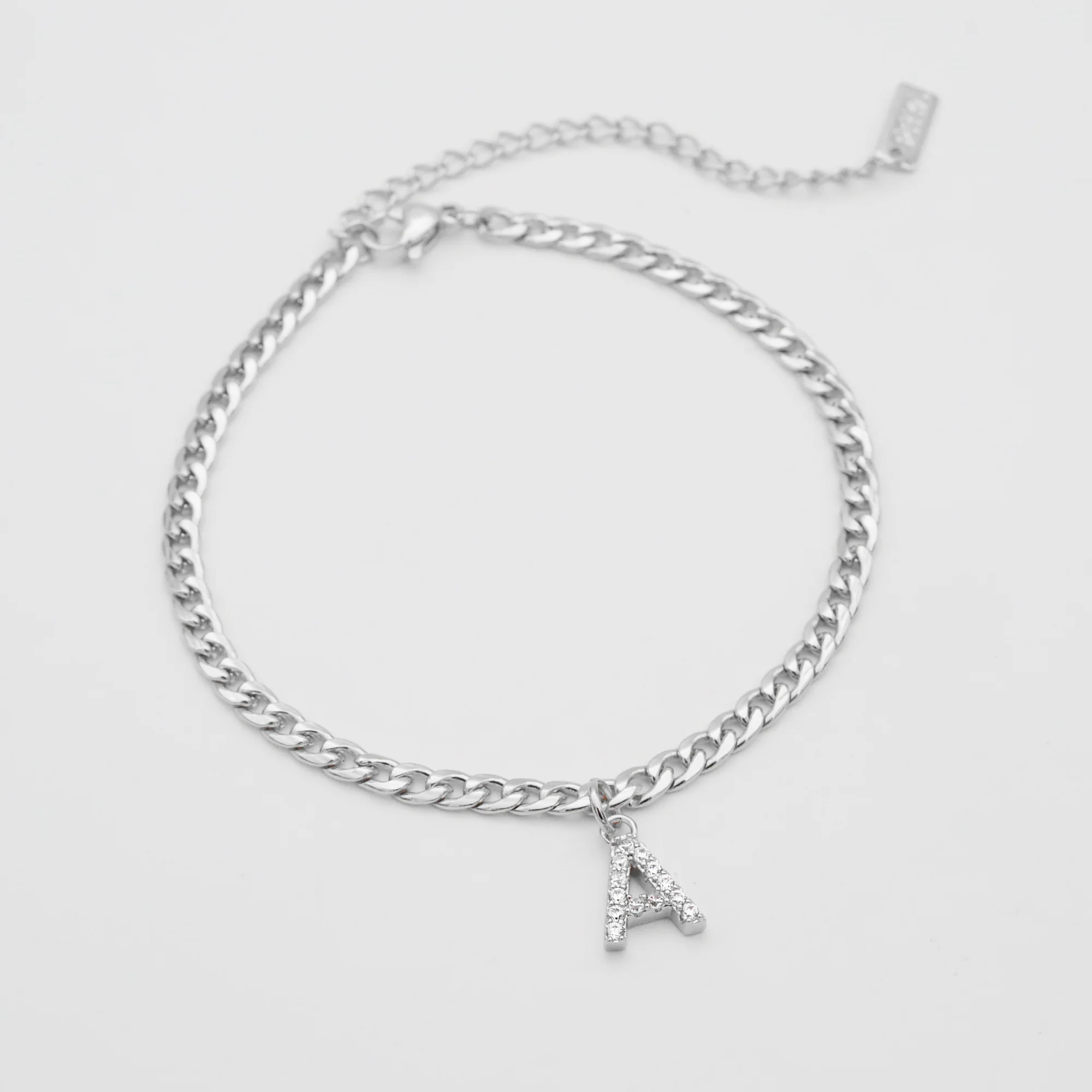 Pave Initial Anklet | Cuban - Image 8