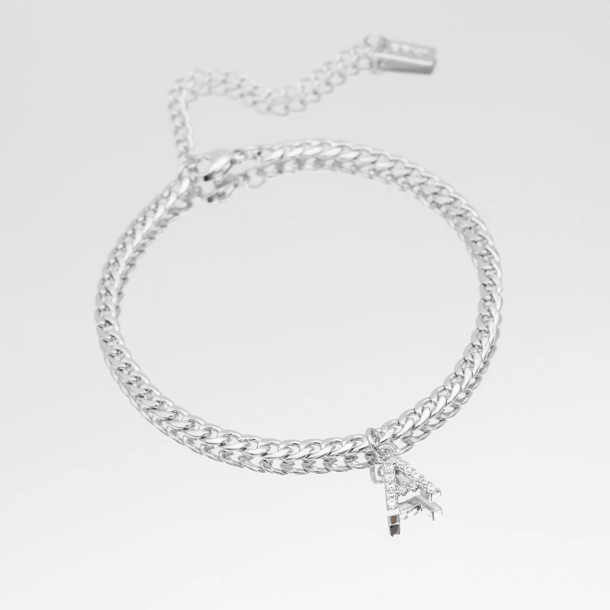 Pave Initial Anklet | Cuban - Image 9