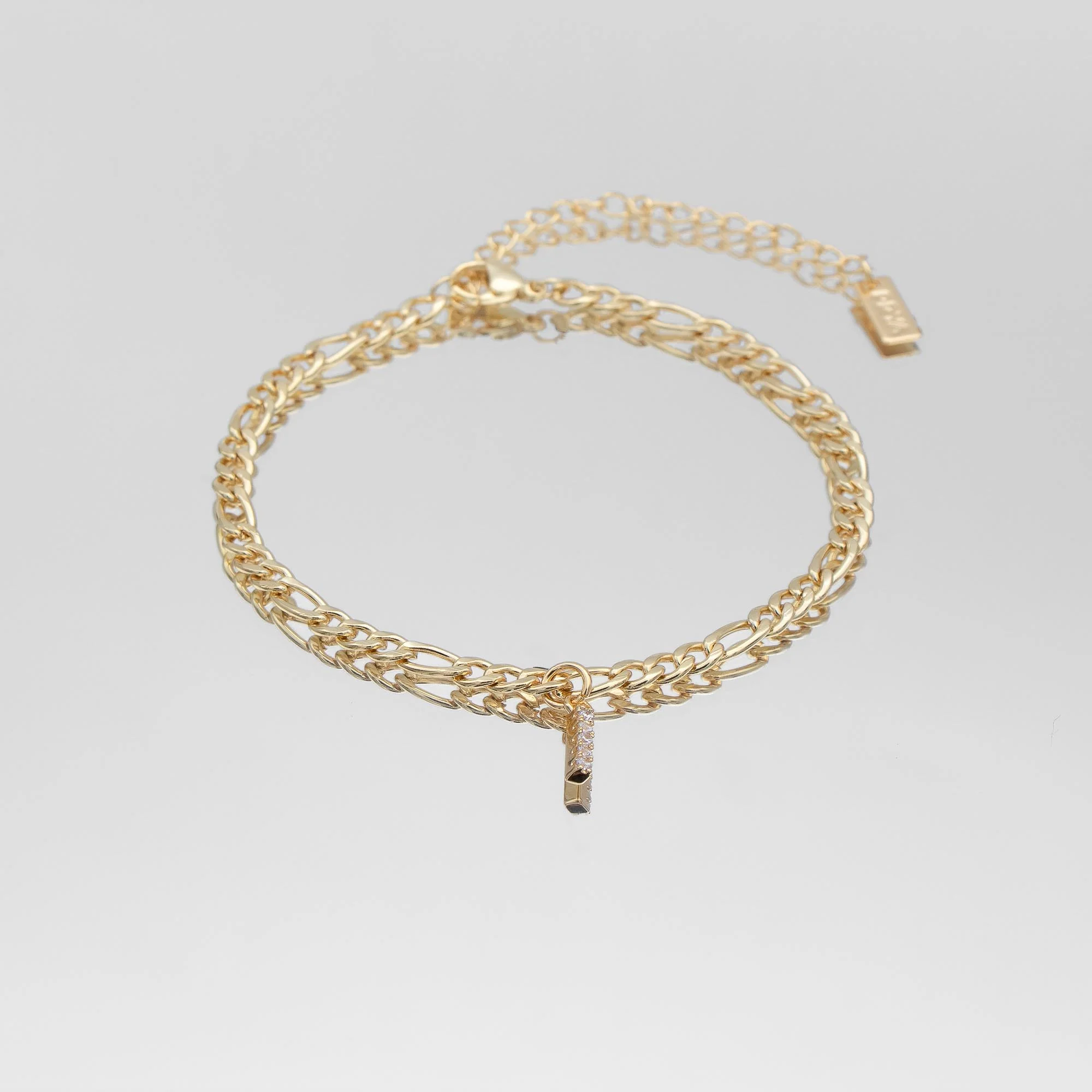 Pave Initial Anklet | Figaro - Image 10