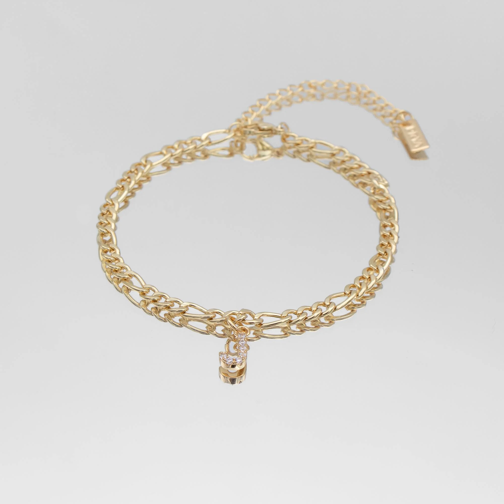 Pave Initial Anklet | Figaro - Image 11