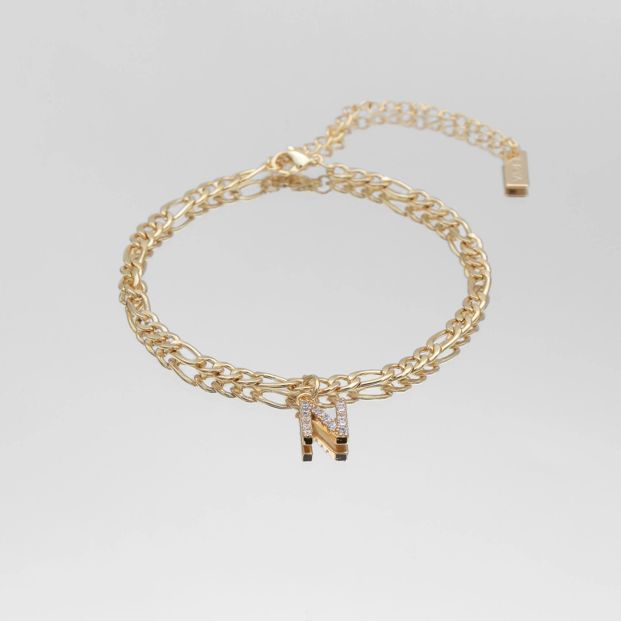 Pave Initial Anklet | Figaro - Image 14