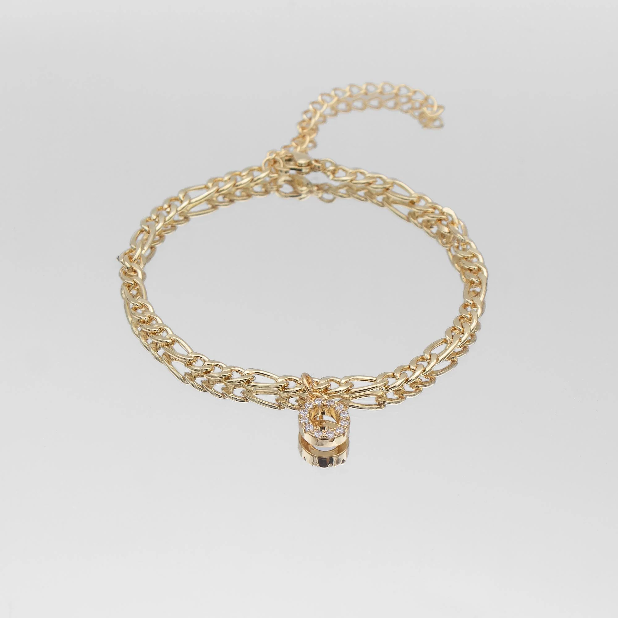 Pave Initial Anklet | Figaro - Image 15