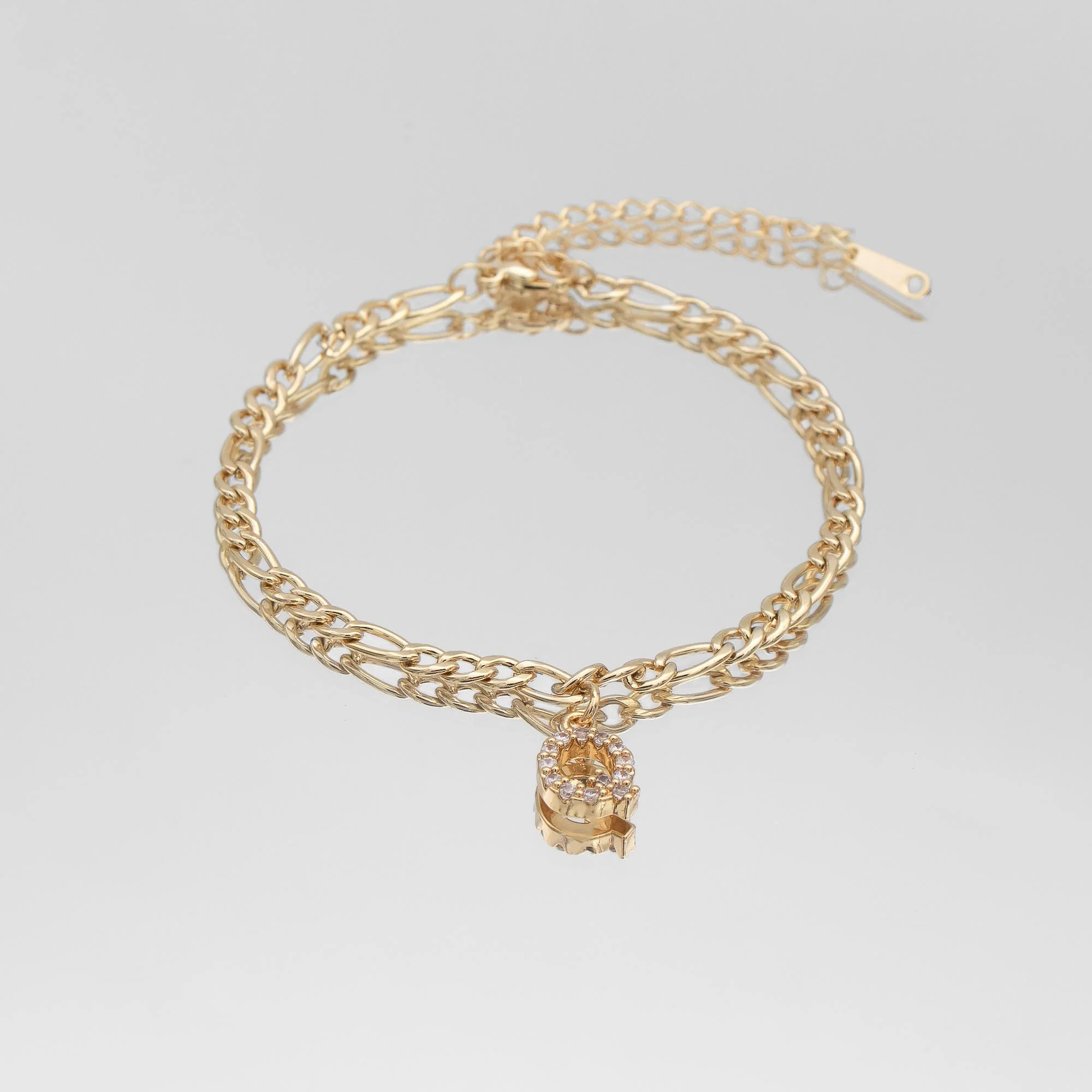 Pave Initial Anklet | Figaro - Image 17