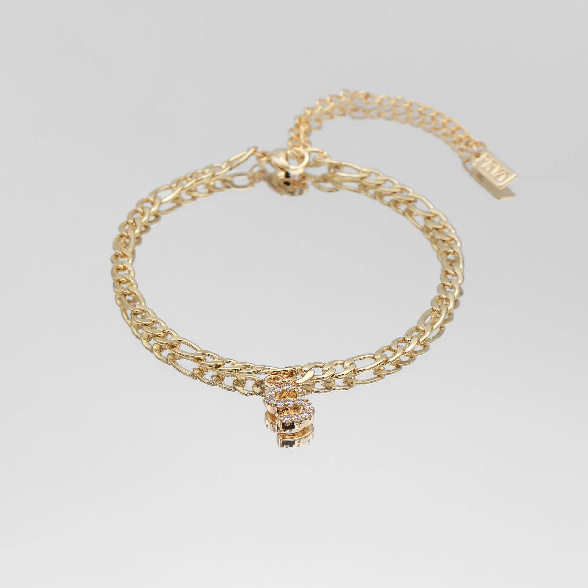 Pave Initial Anklet | Figaro - Image 19