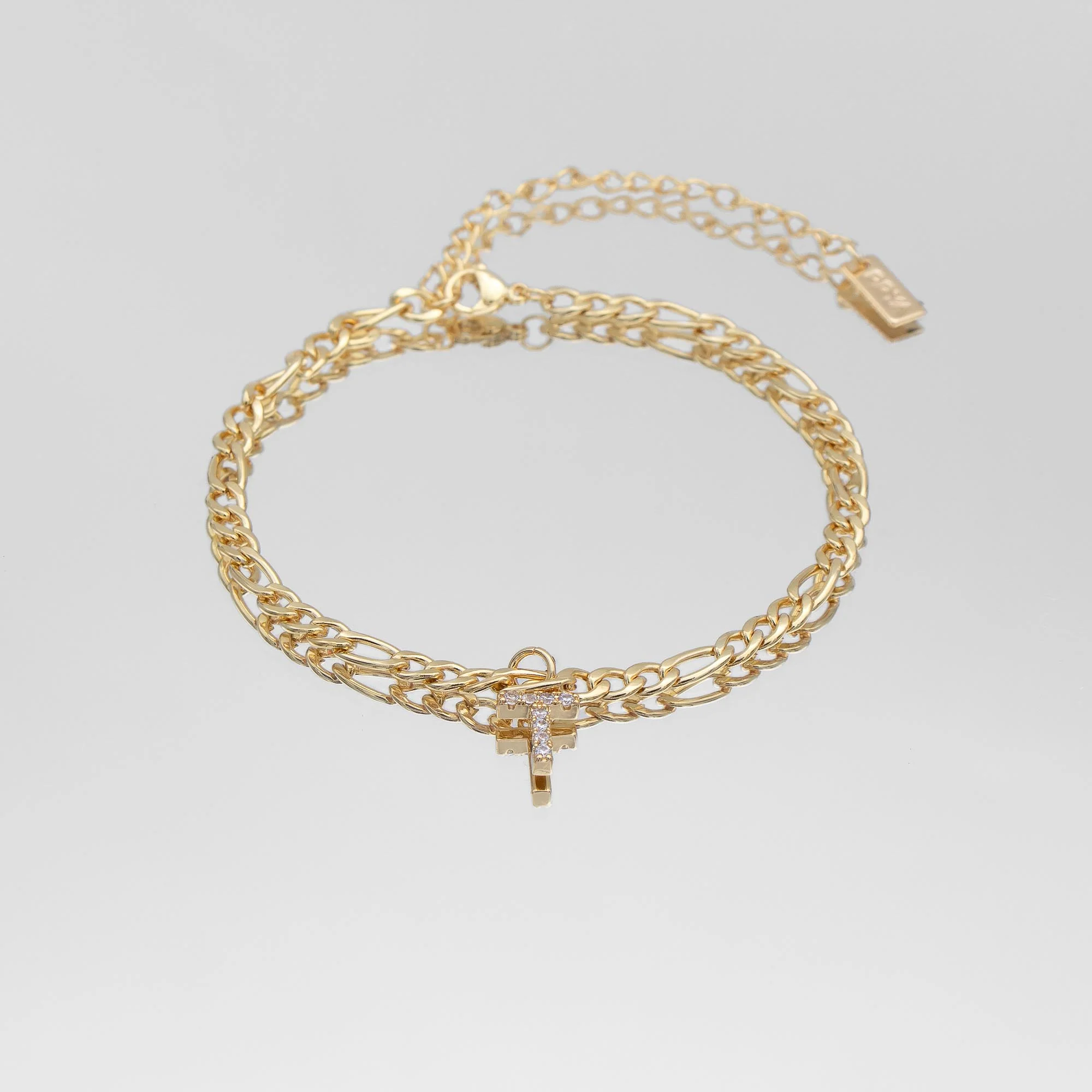 Pave Initial Anklet | Figaro - Image 20