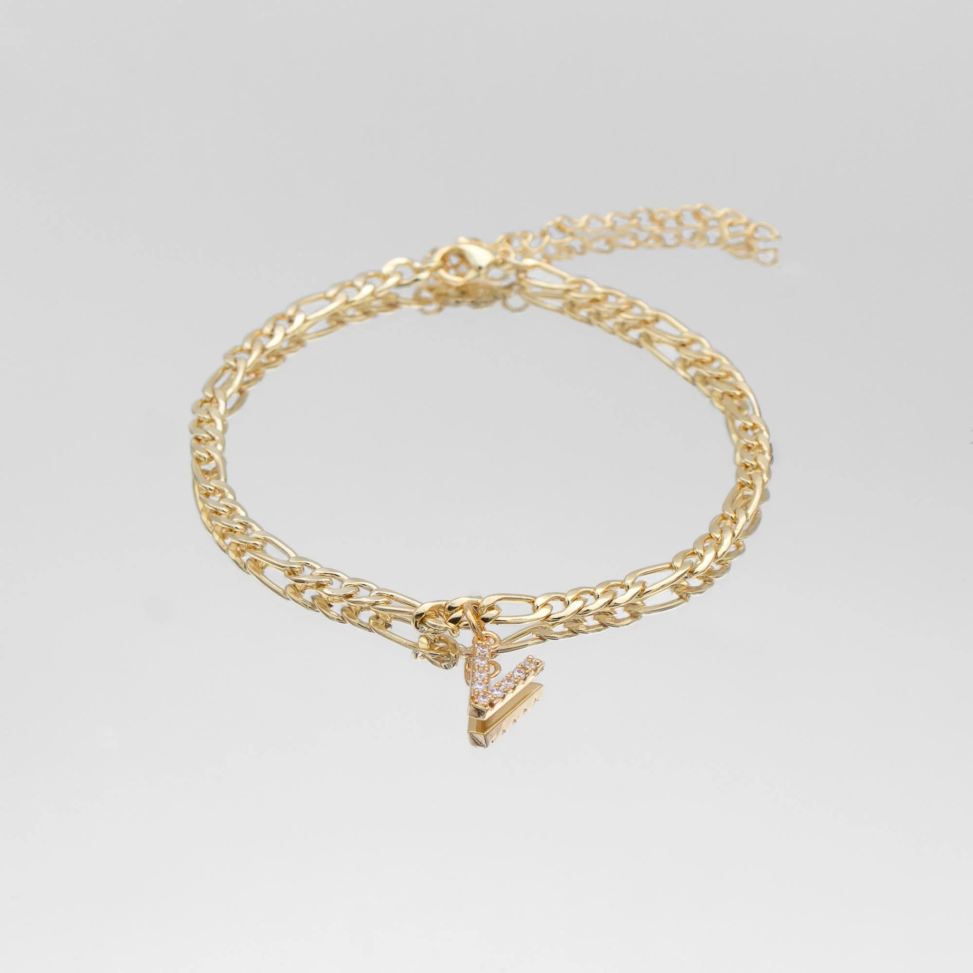 Pave Initial Anklet | Figaro - Image 22