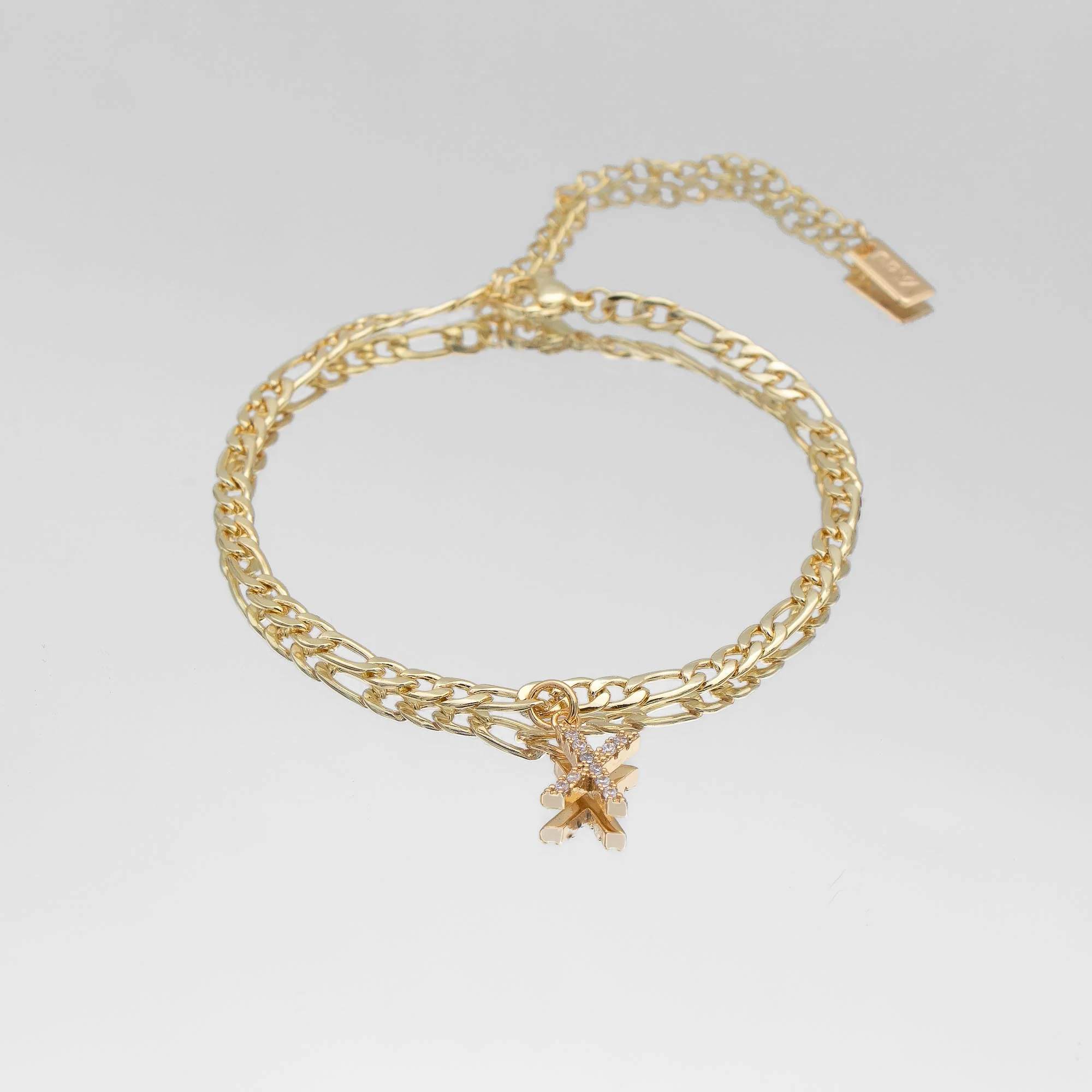 Pave Initial Anklet | Figaro - Image 24