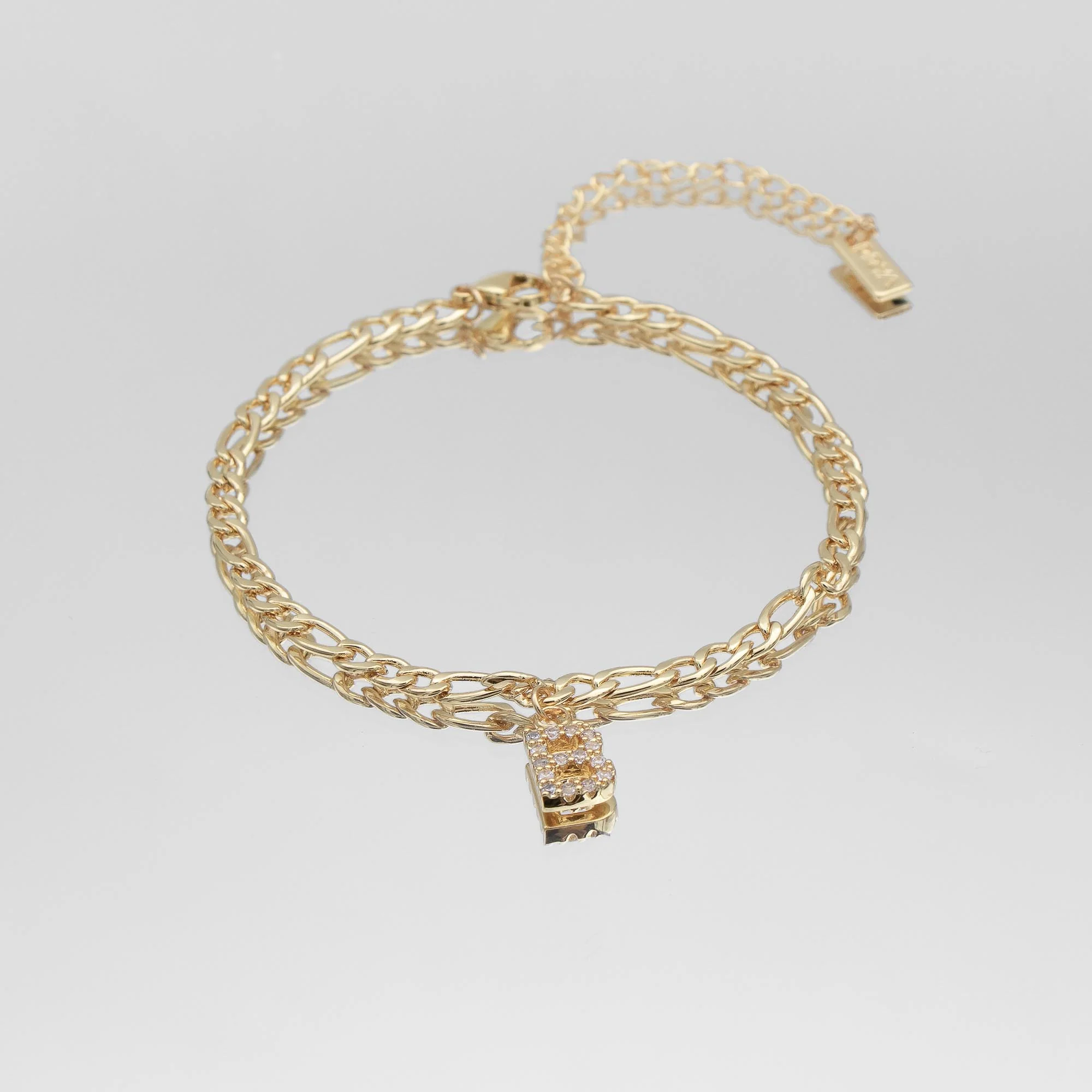 Pave Initial Anklet | Figaro - Image 3
