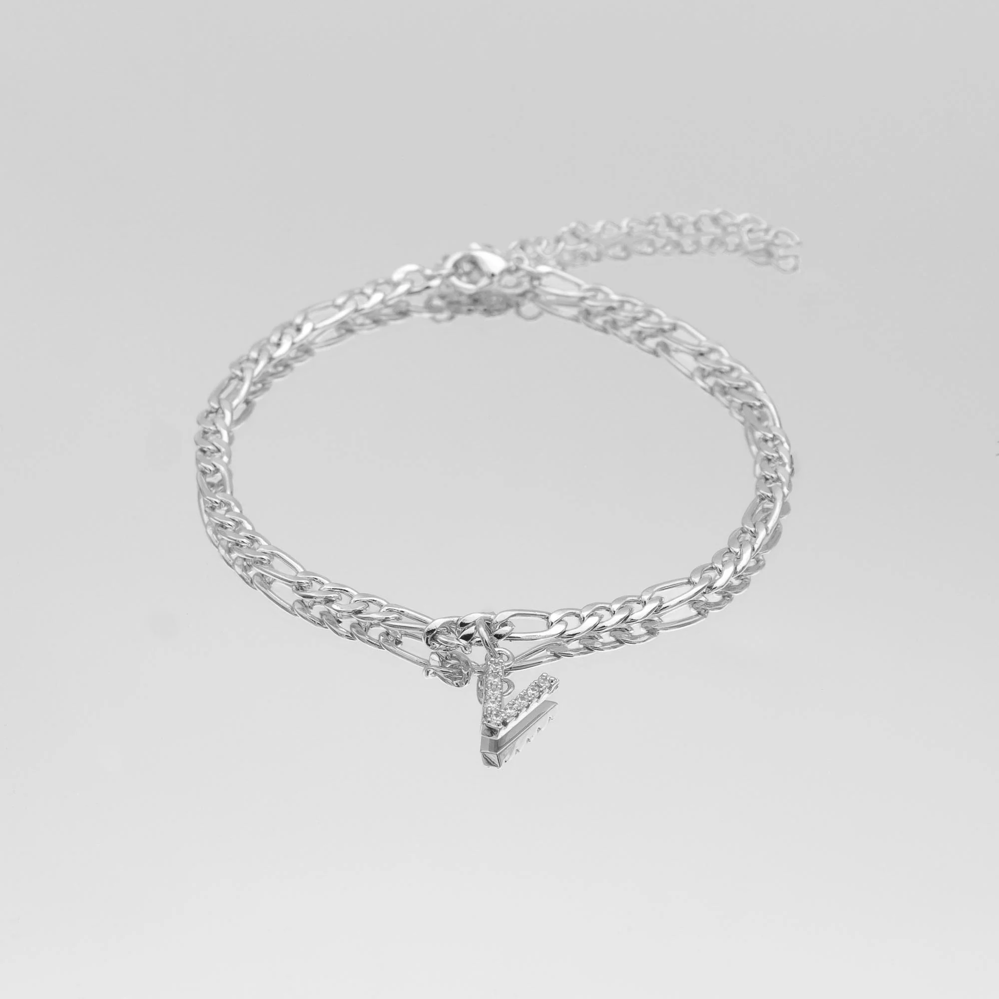 Pave Initial Anklet | Figaro - Image 48