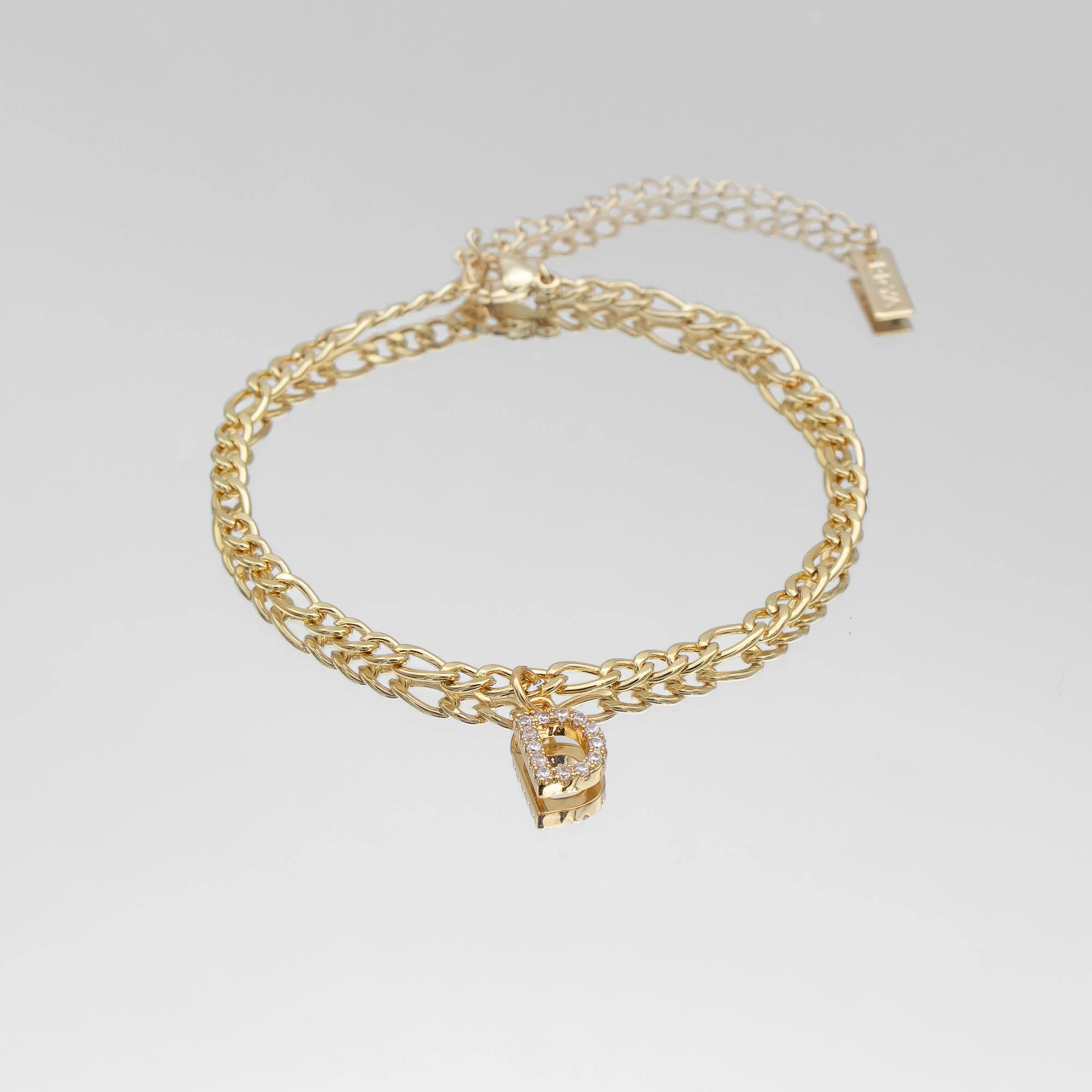 Pave Initial Anklet | Figaro - Image 5