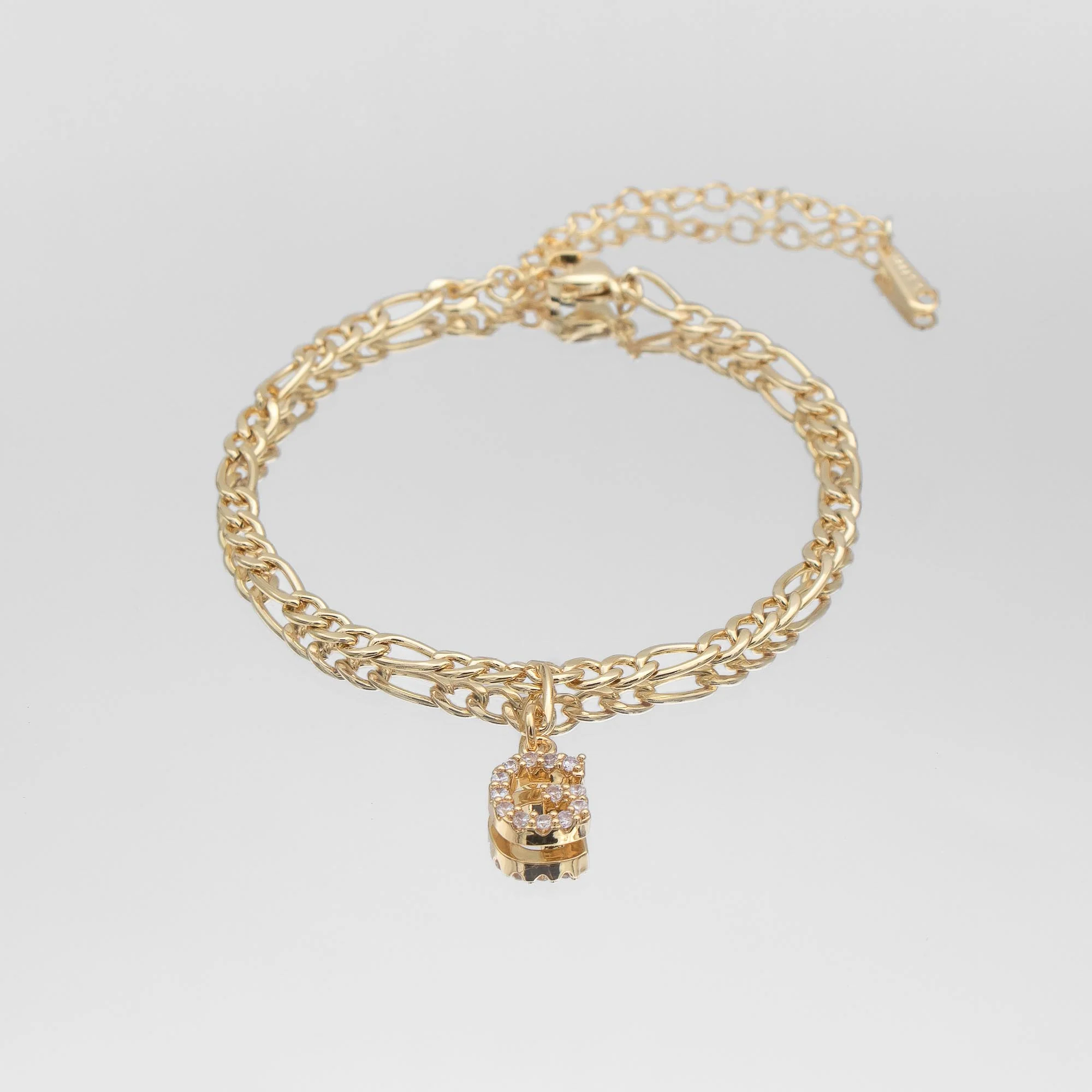 Pave Initial Anklet | Figaro - Image 8
