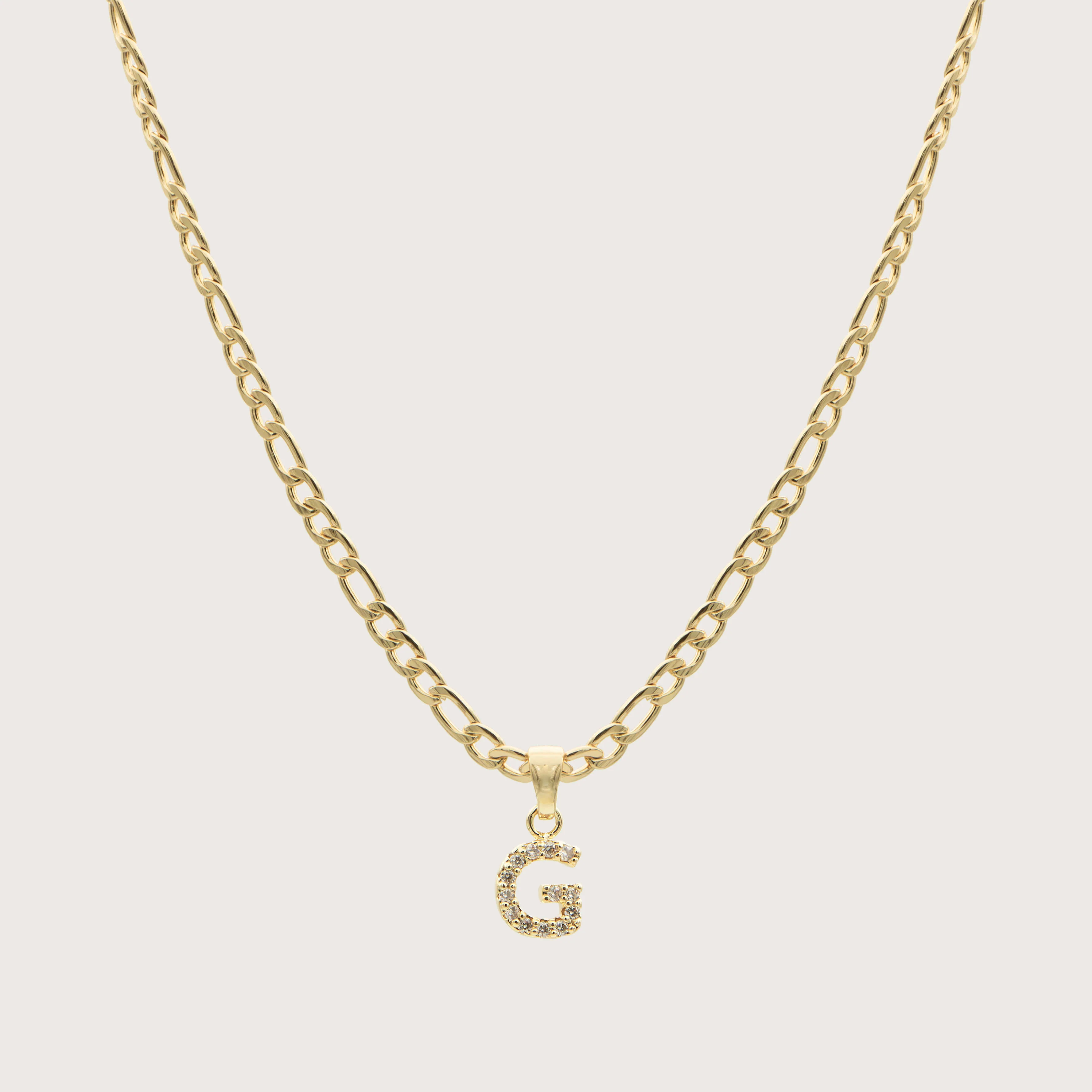 Pave Initial Necklace | Figaro - Image 45