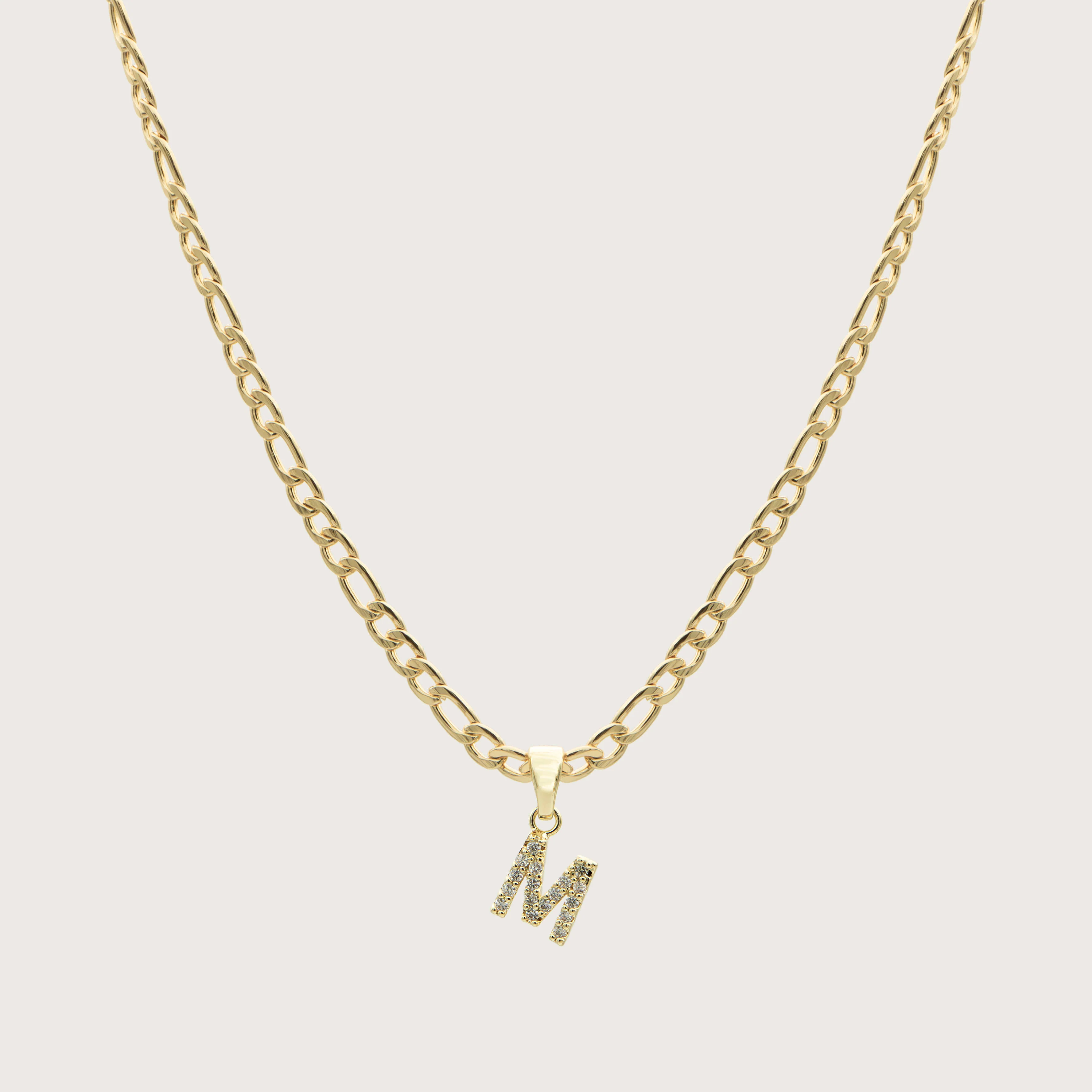 Pave Initial Necklace | Figaro - Image 46