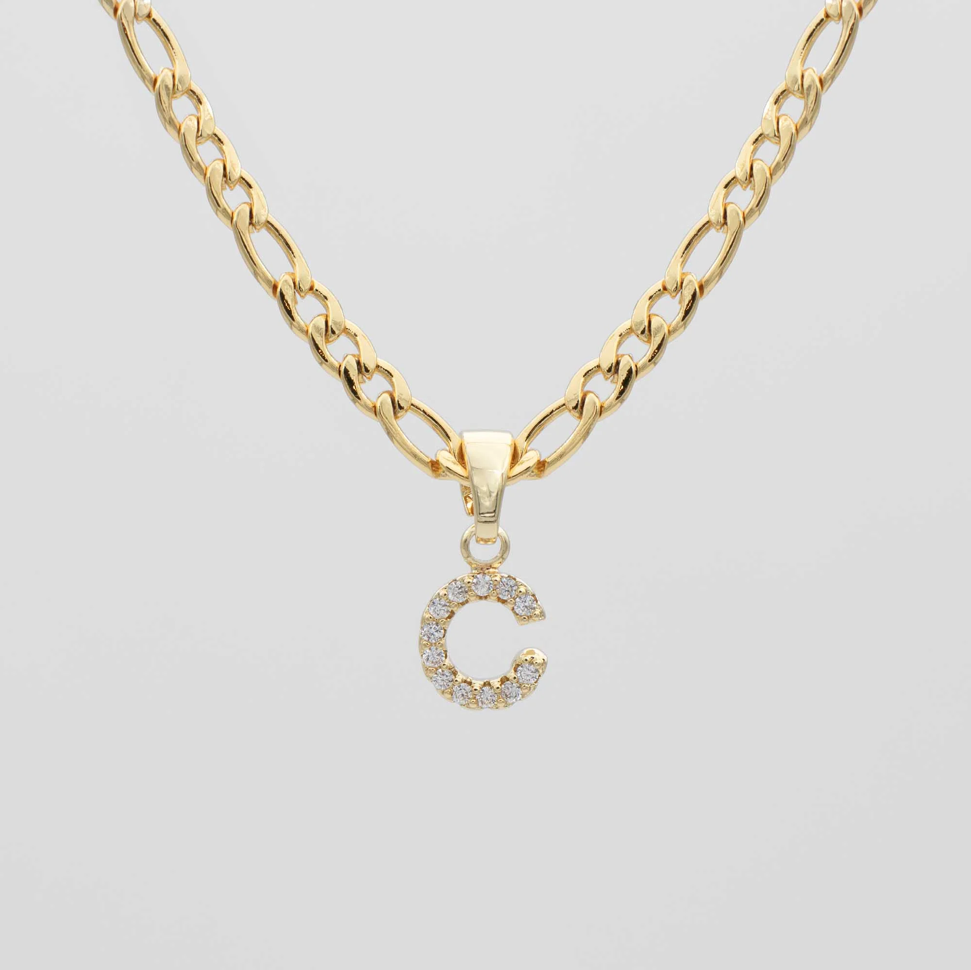 Pave Initial Necklace | Figaro - Image 5