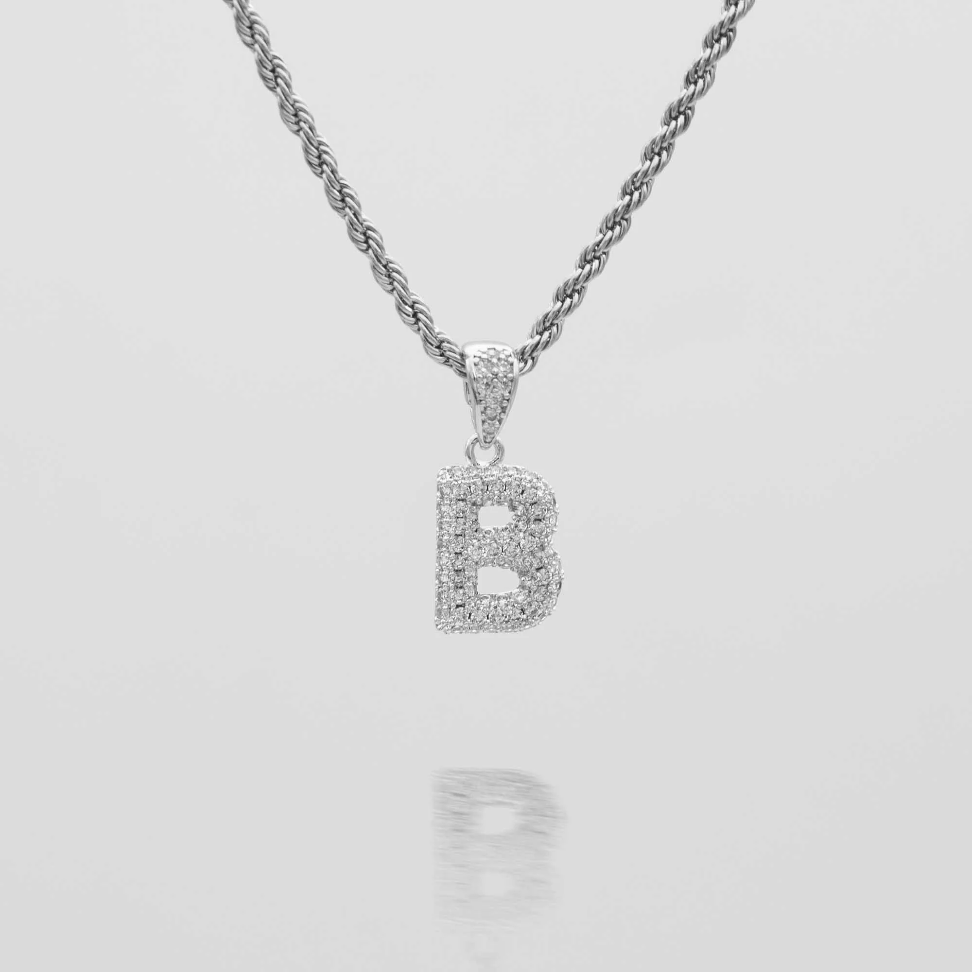 Pave Mini Bubble Initial Necklace - Image 12
