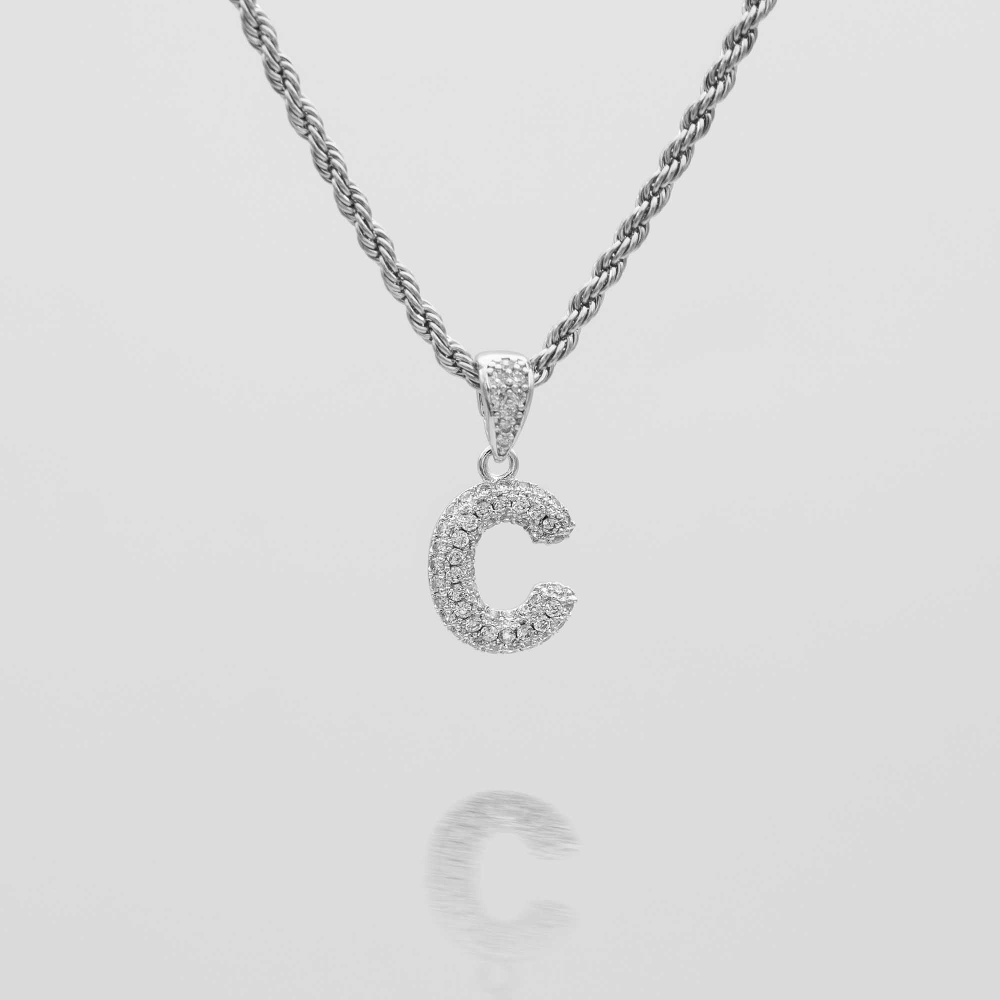 Pave Mini Bubble Initial Necklace - Image 14