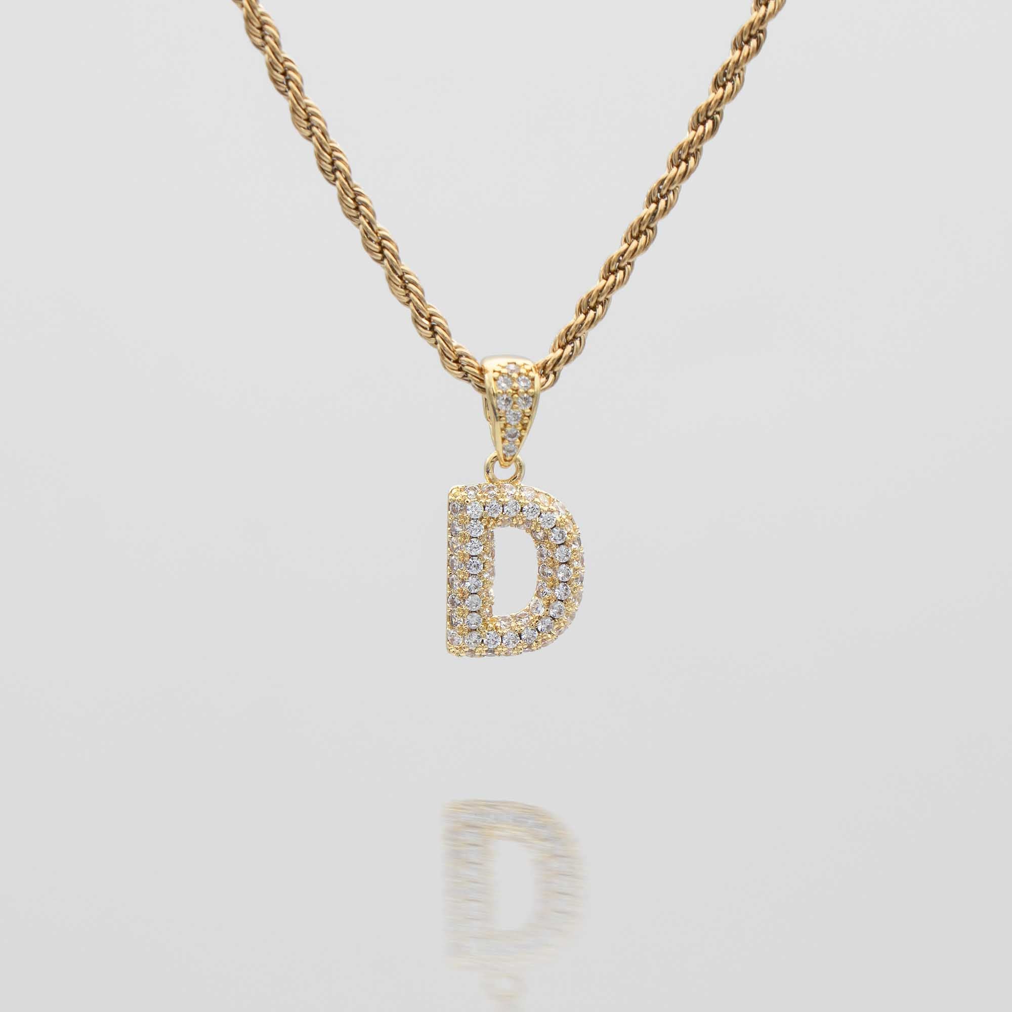 Pave Mini Bubble Initial Necklace - Image 15