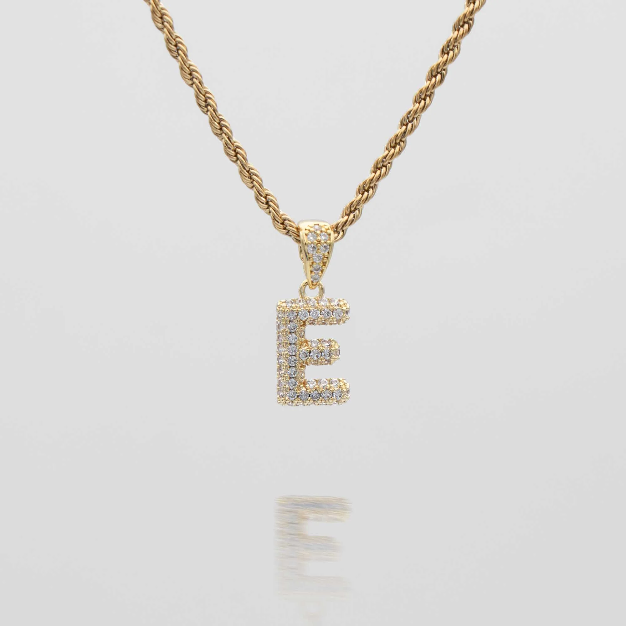 Pave Mini Bubble Initial Necklace - Image 17