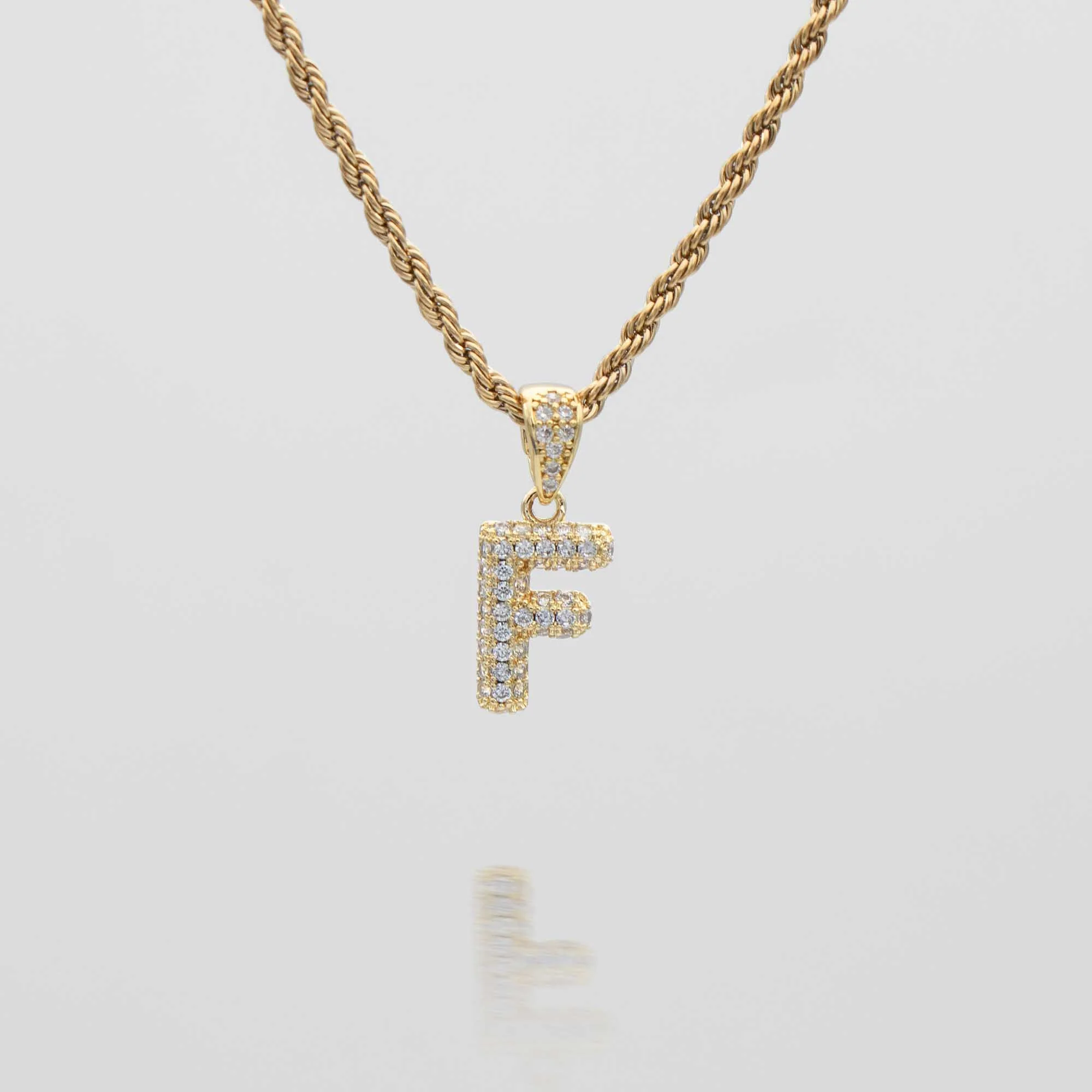 Pave Mini Bubble Initial Necklace - Image 19