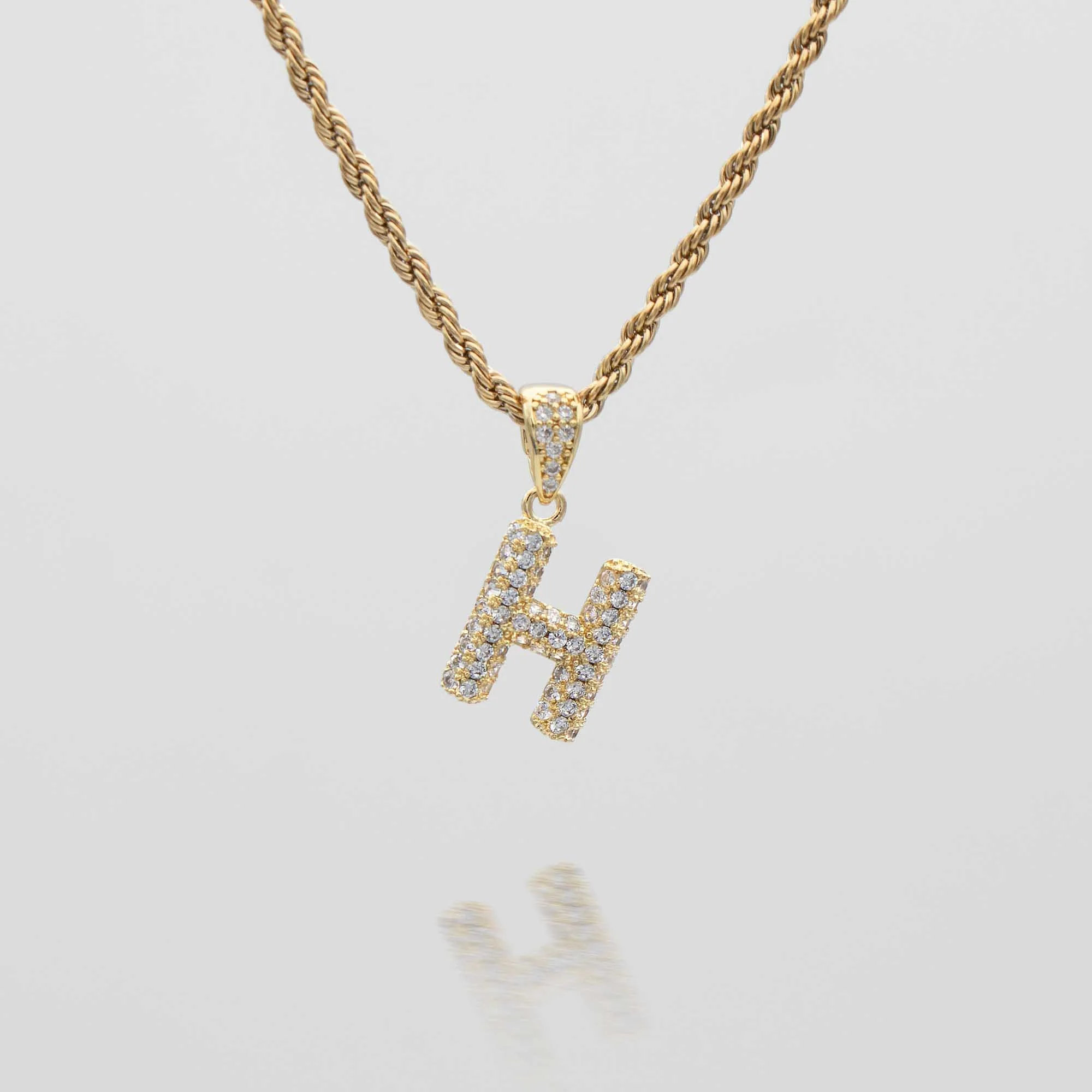Pave Mini Bubble Initial Necklace - Image 23