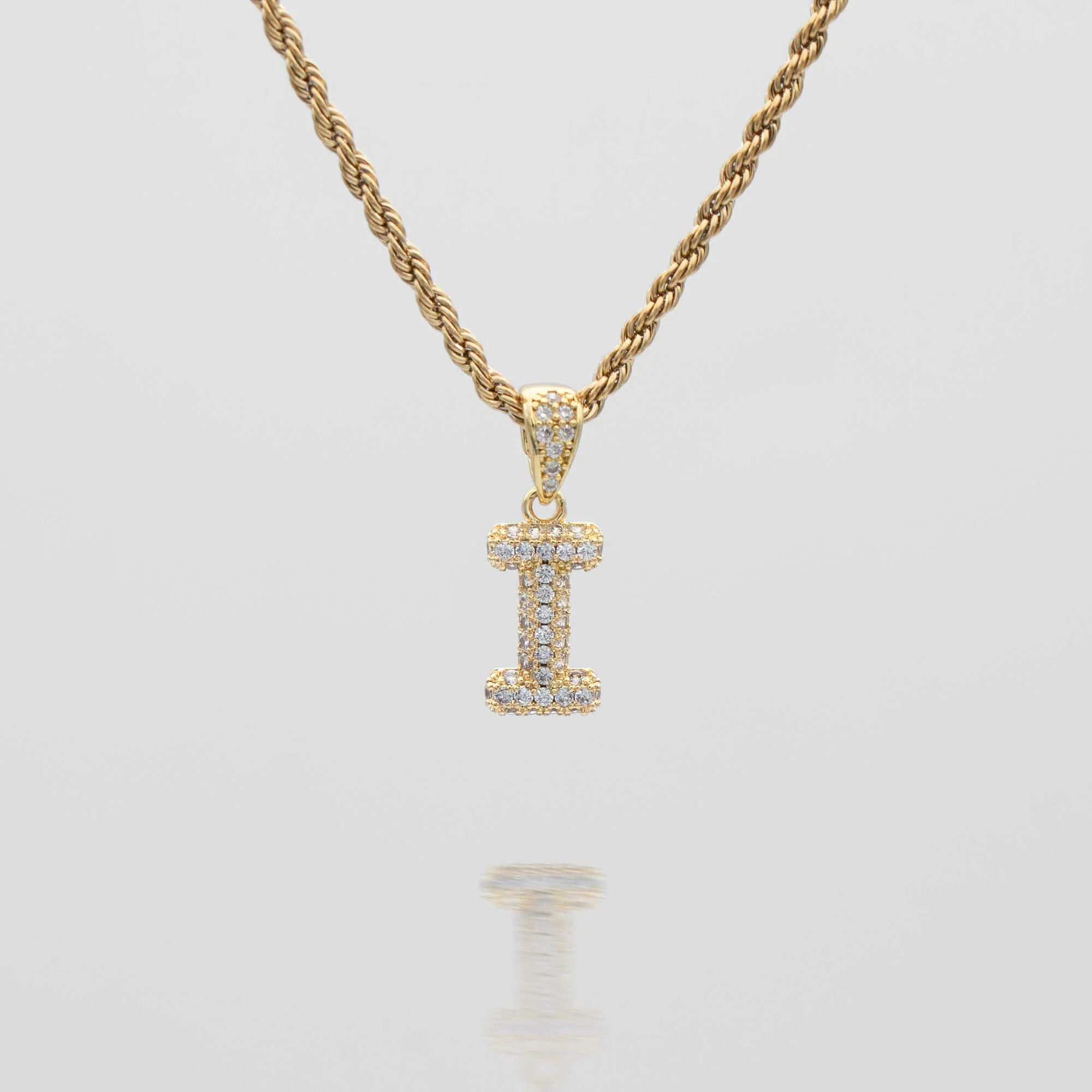 Pave Mini Bubble Initial Necklace - Image 25