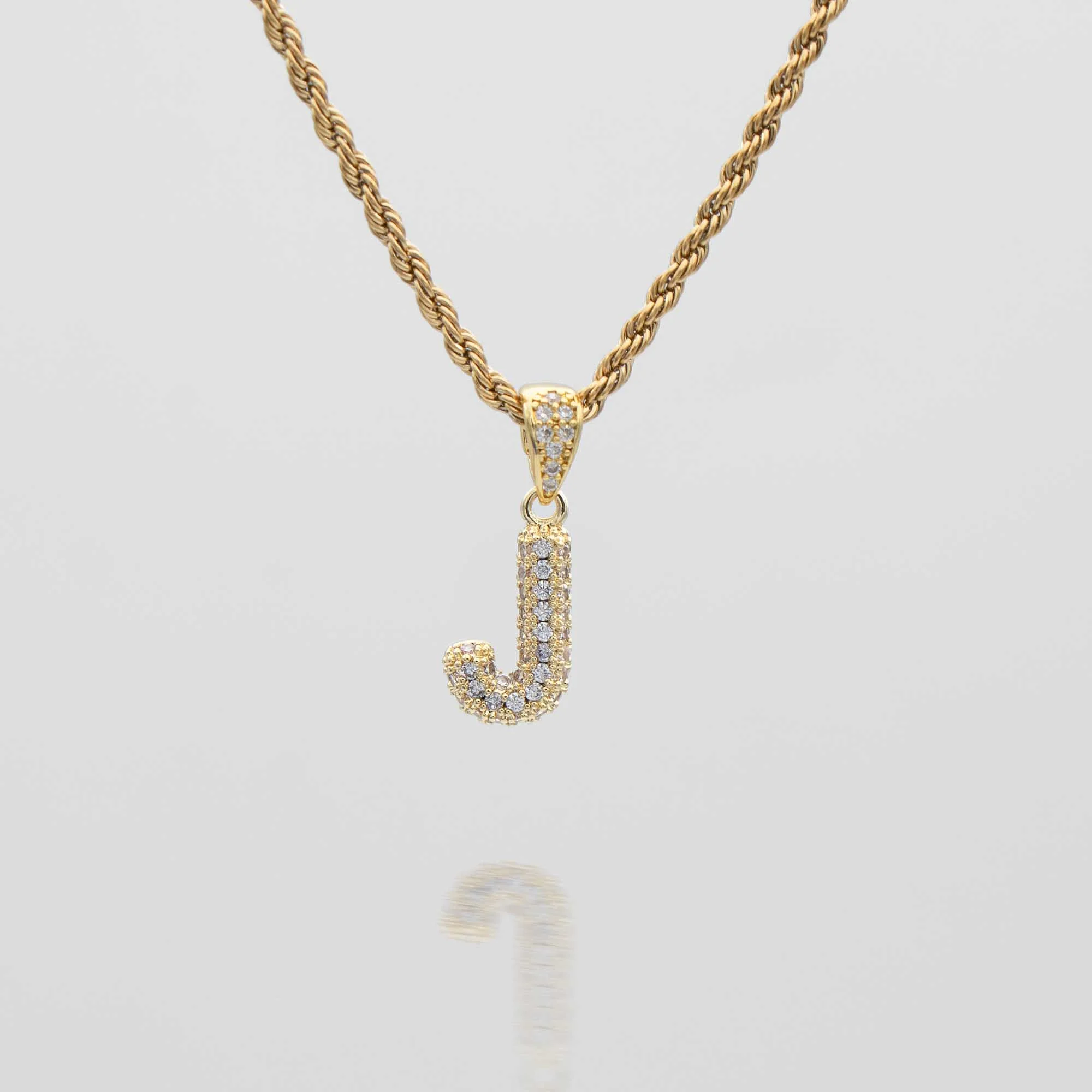 Pave Mini Bubble Initial Necklace - Image 27