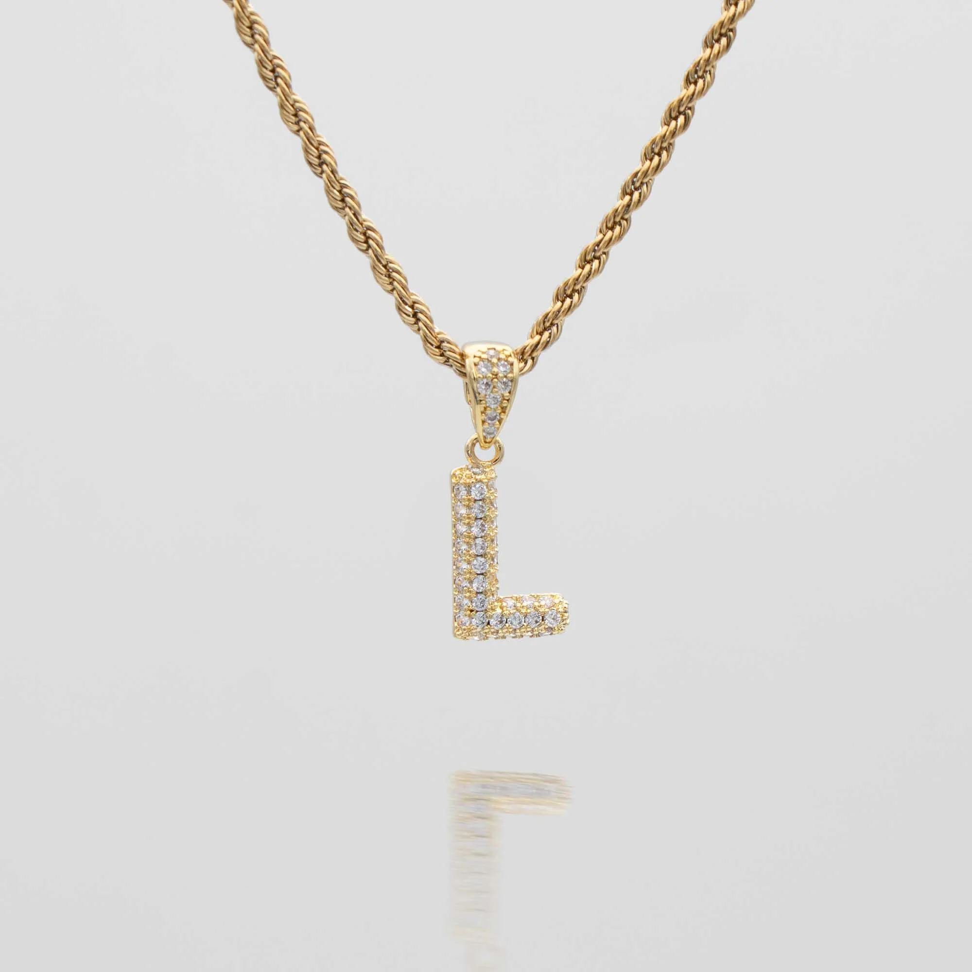 Pave Mini Bubble Initial Necklace - Image 31
