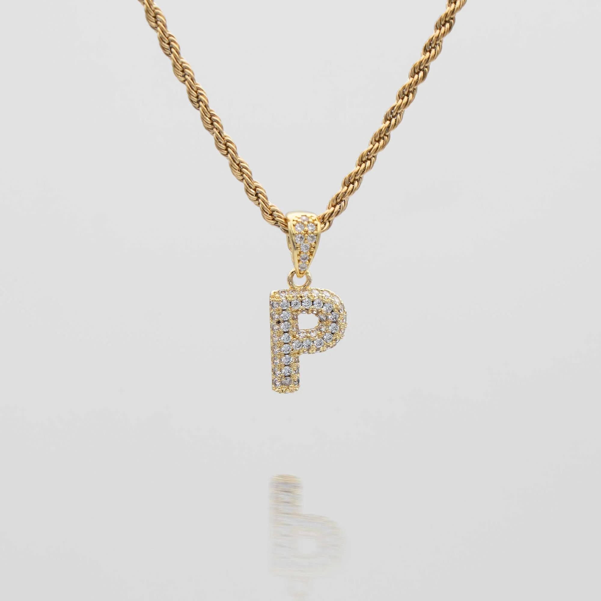 Pave Mini Bubble Initial Necklace - Image 39