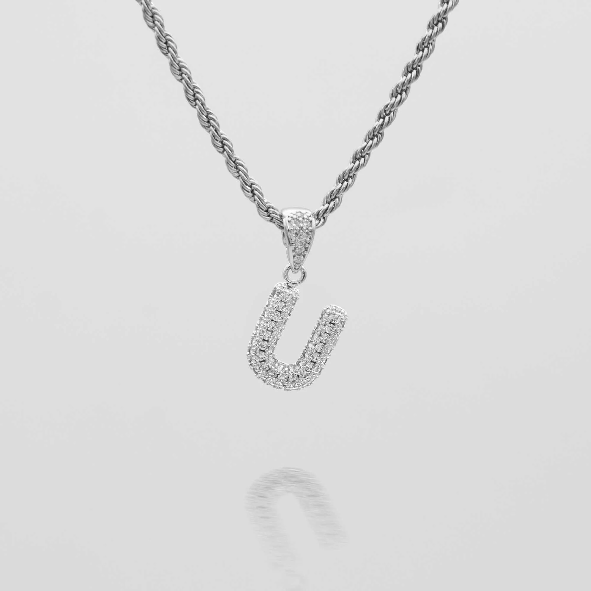 Pave Mini Bubble Initial Necklace - Image 50