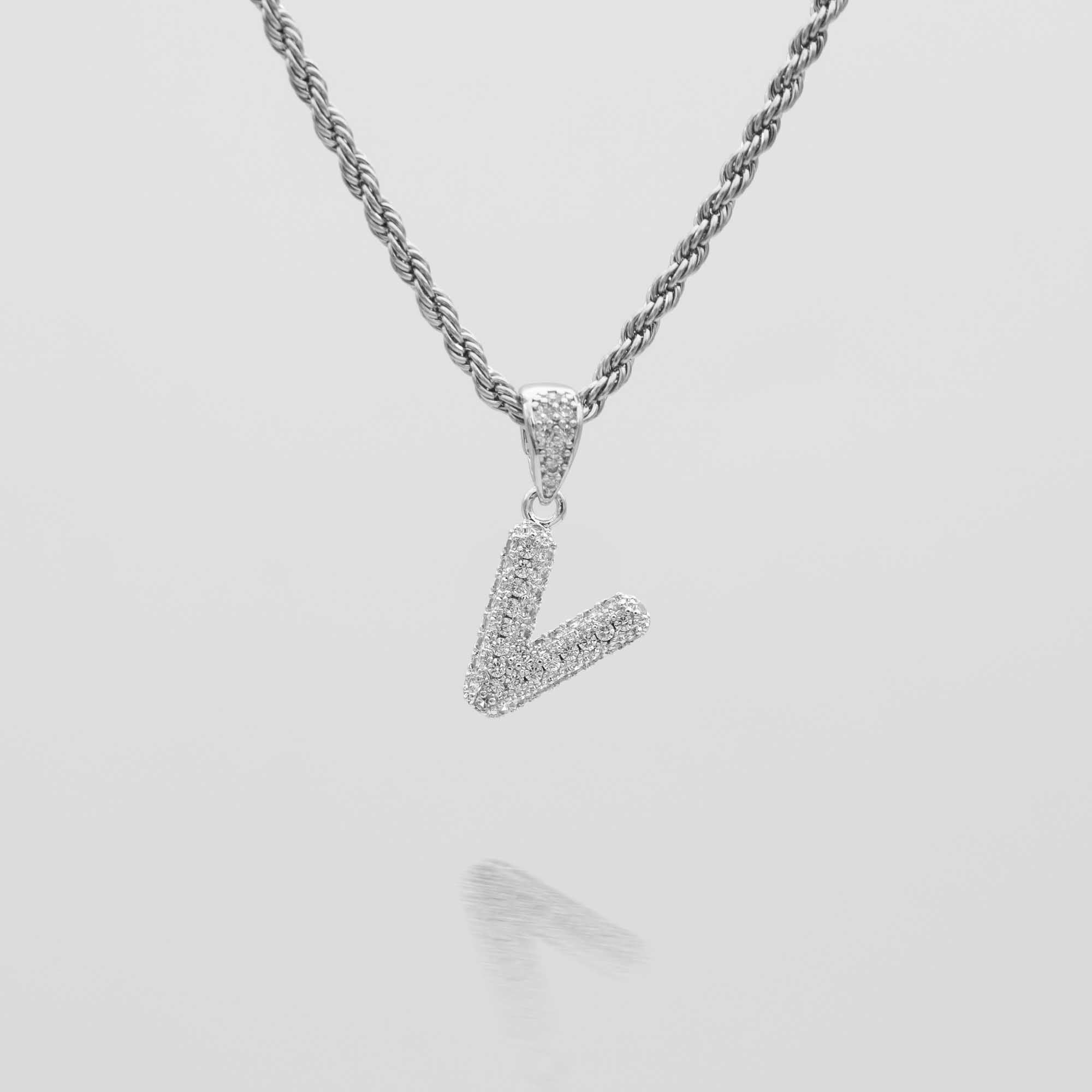 Pave Mini Bubble Initial Necklace - Image 52