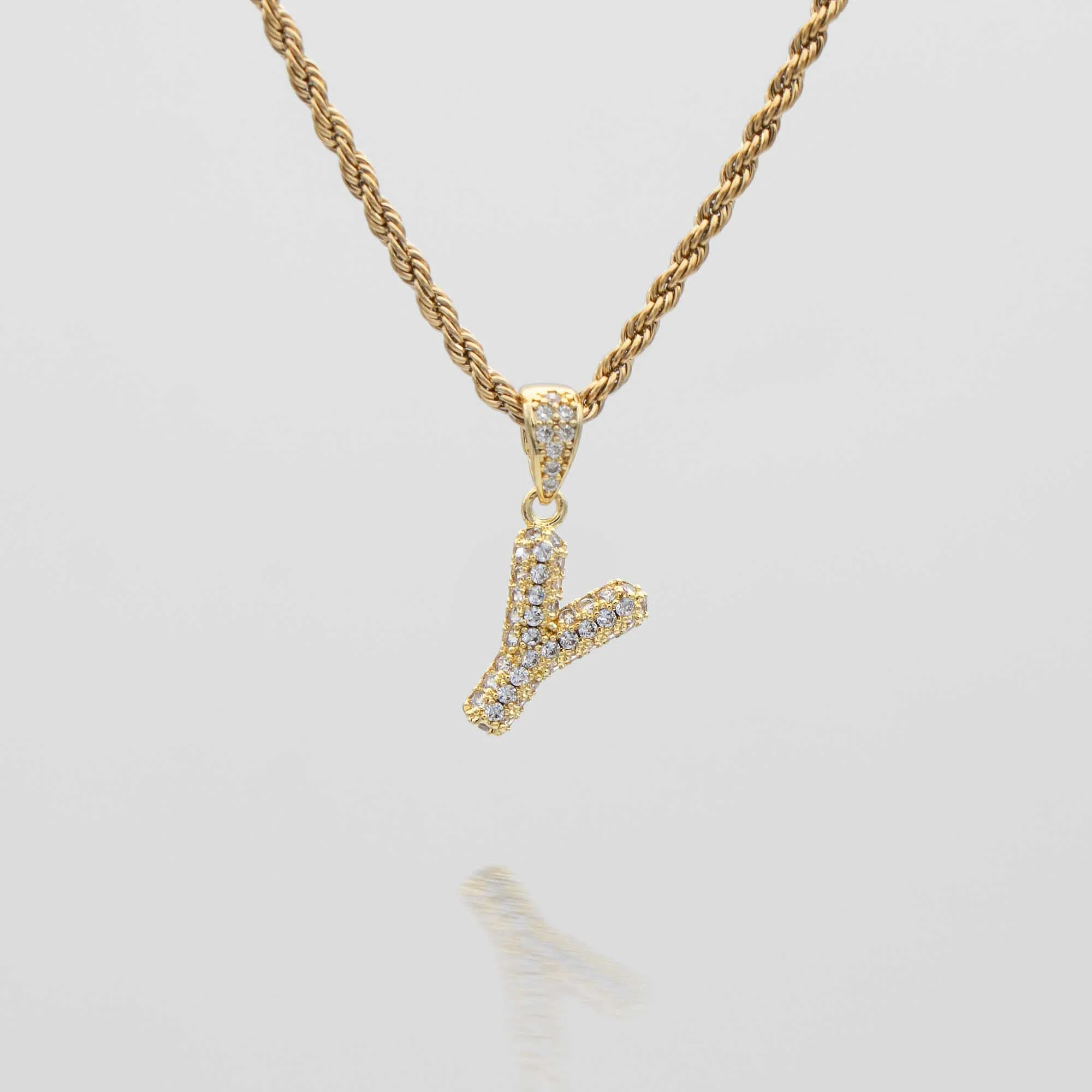 Pave Mini Bubble Initial Necklace - Image 57