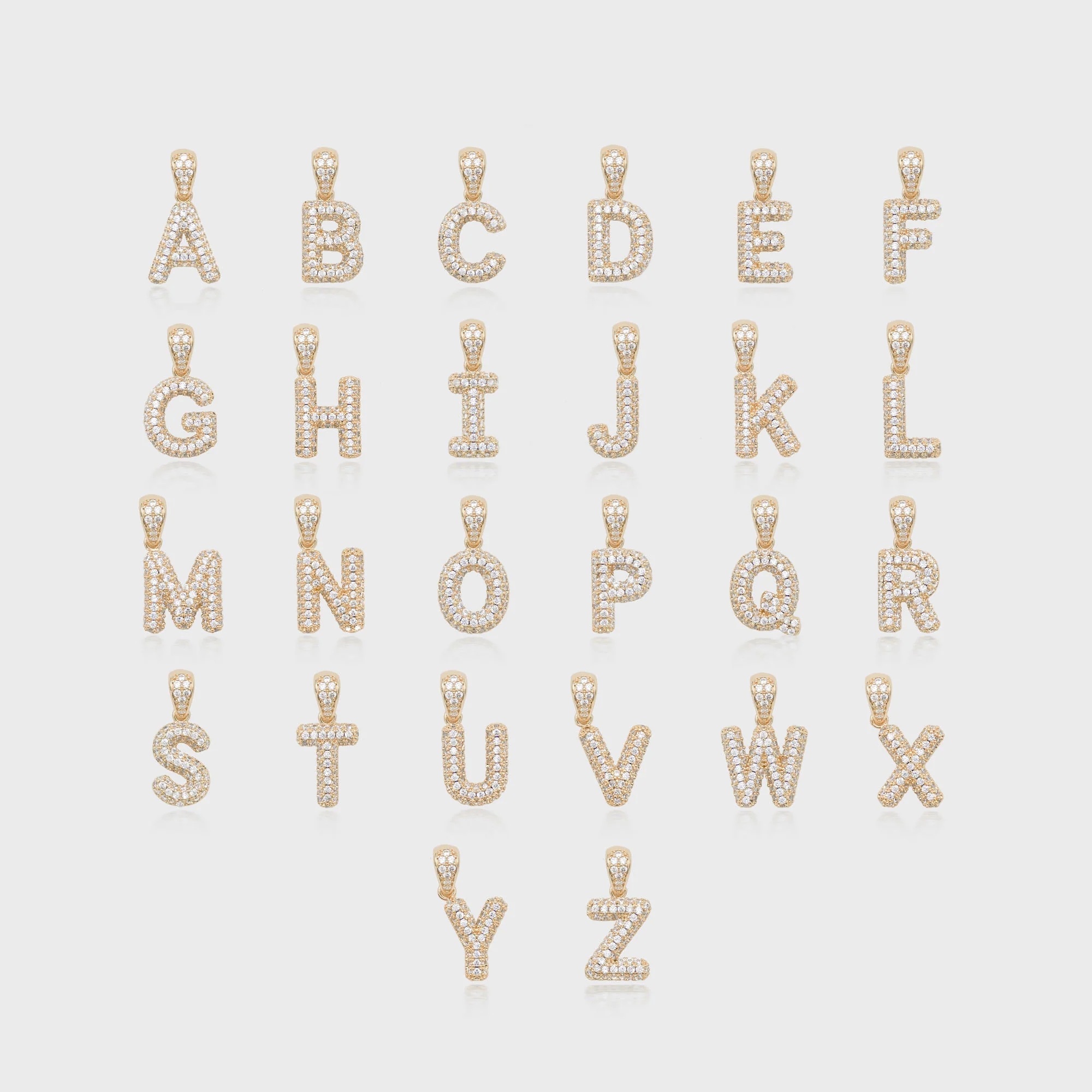 Pave Mini Bubble Initial Necklace - Image 7