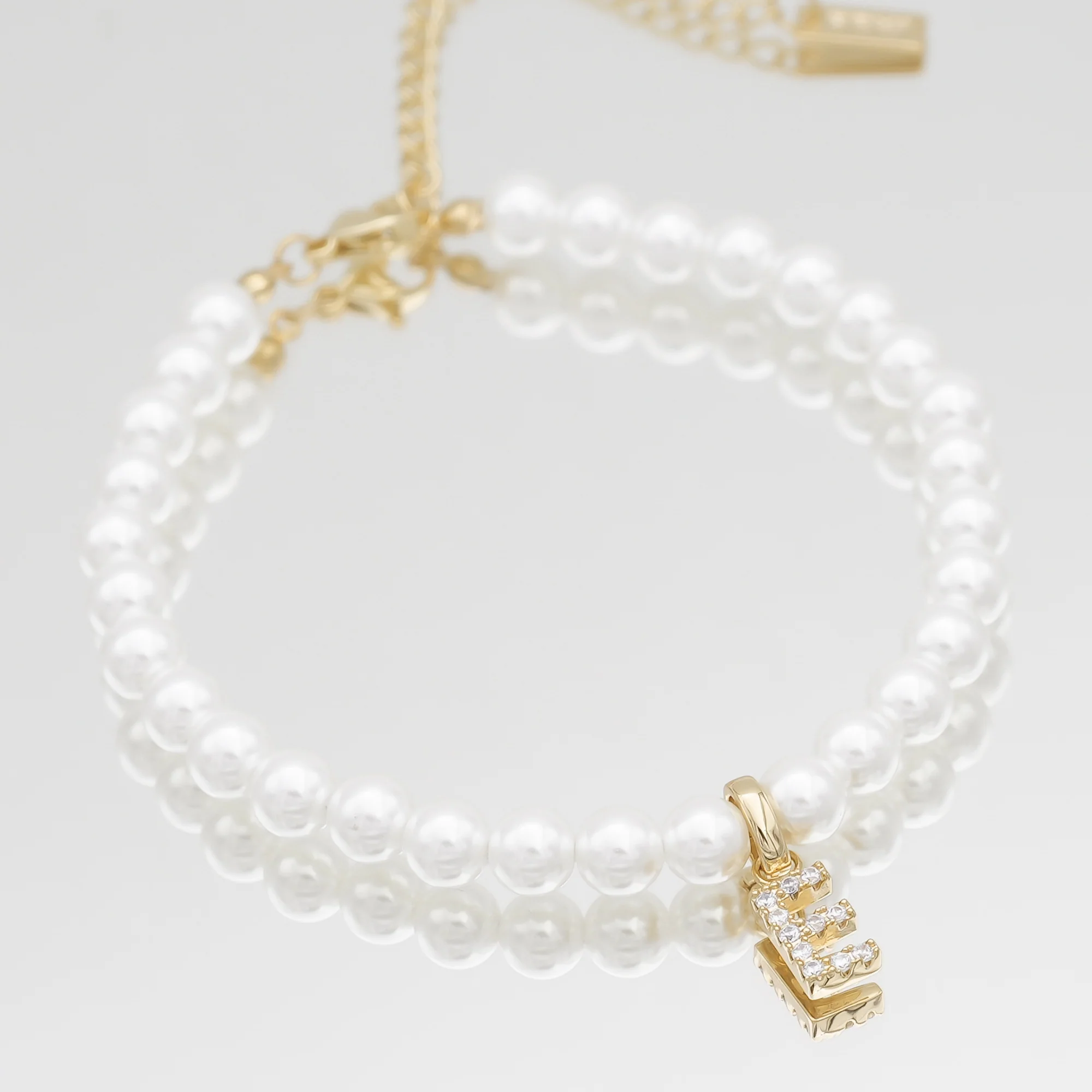 Pave Pearl Initial Bracelet - Image 10