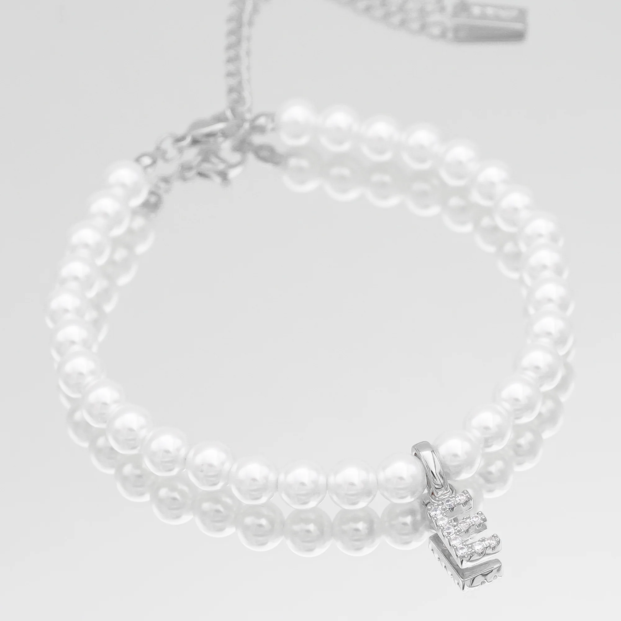 Pave Pearl Initial Bracelet - Image 11