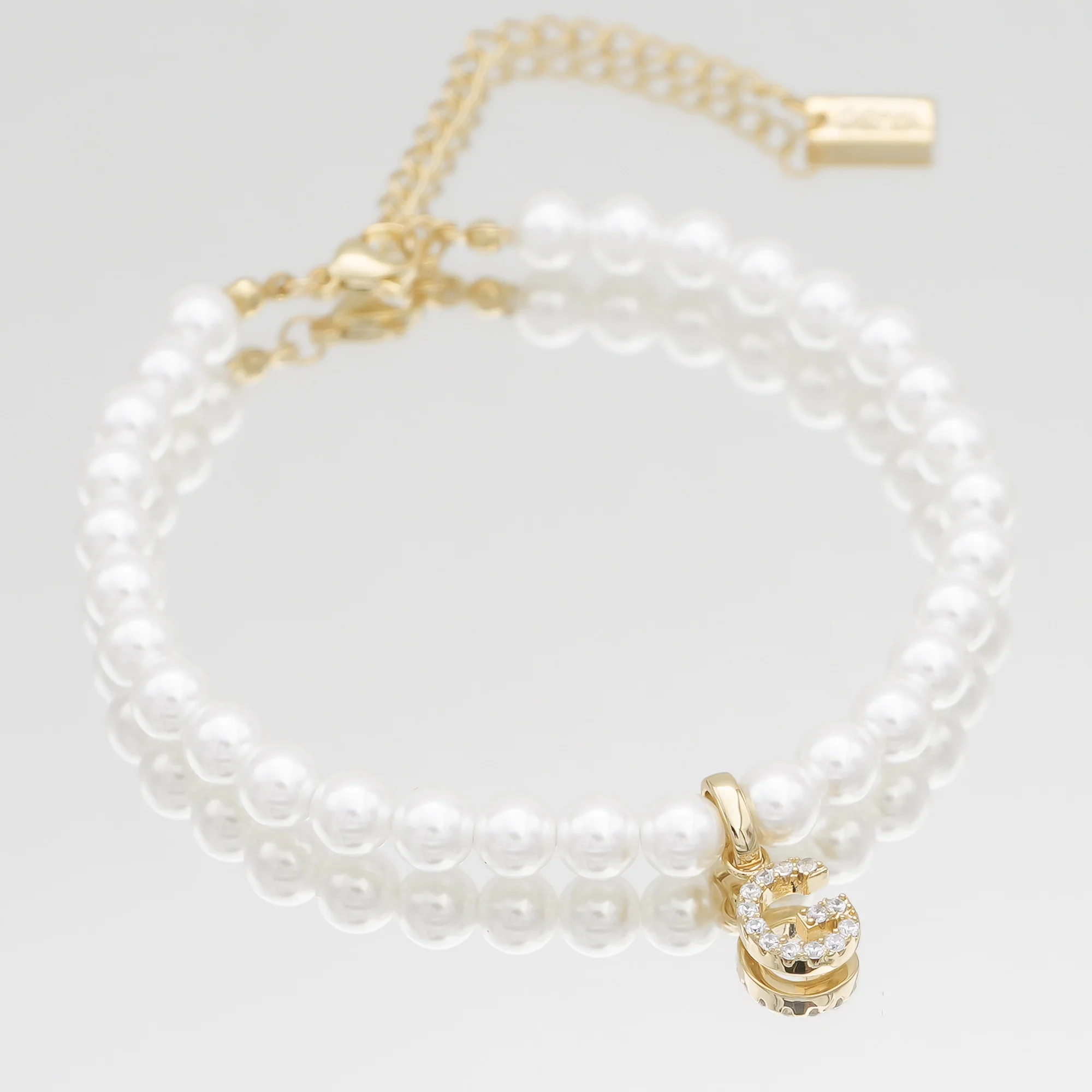 Pave Pearl Initial Bracelet - Image 14