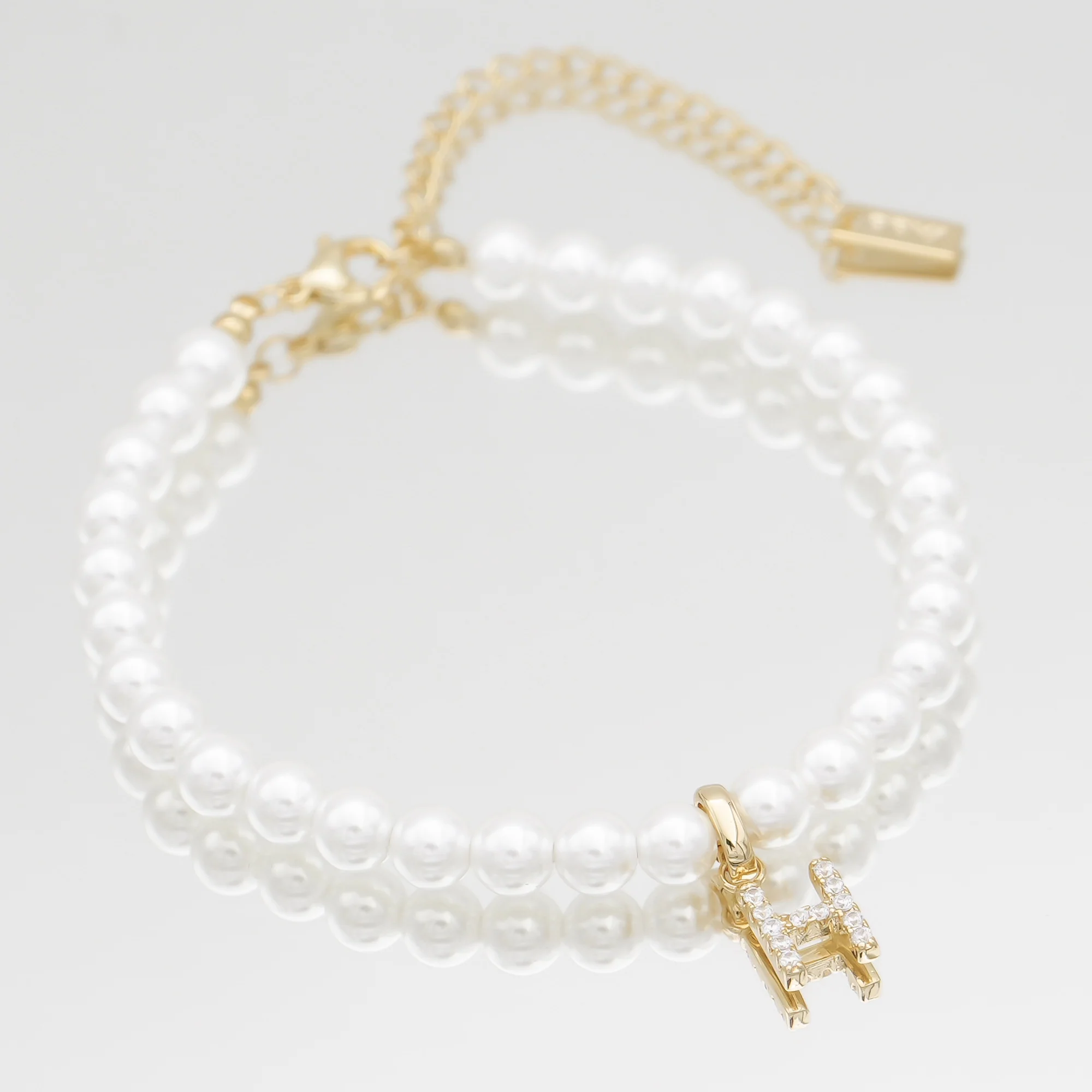 Pave Pearl Initial Bracelet - Image 16