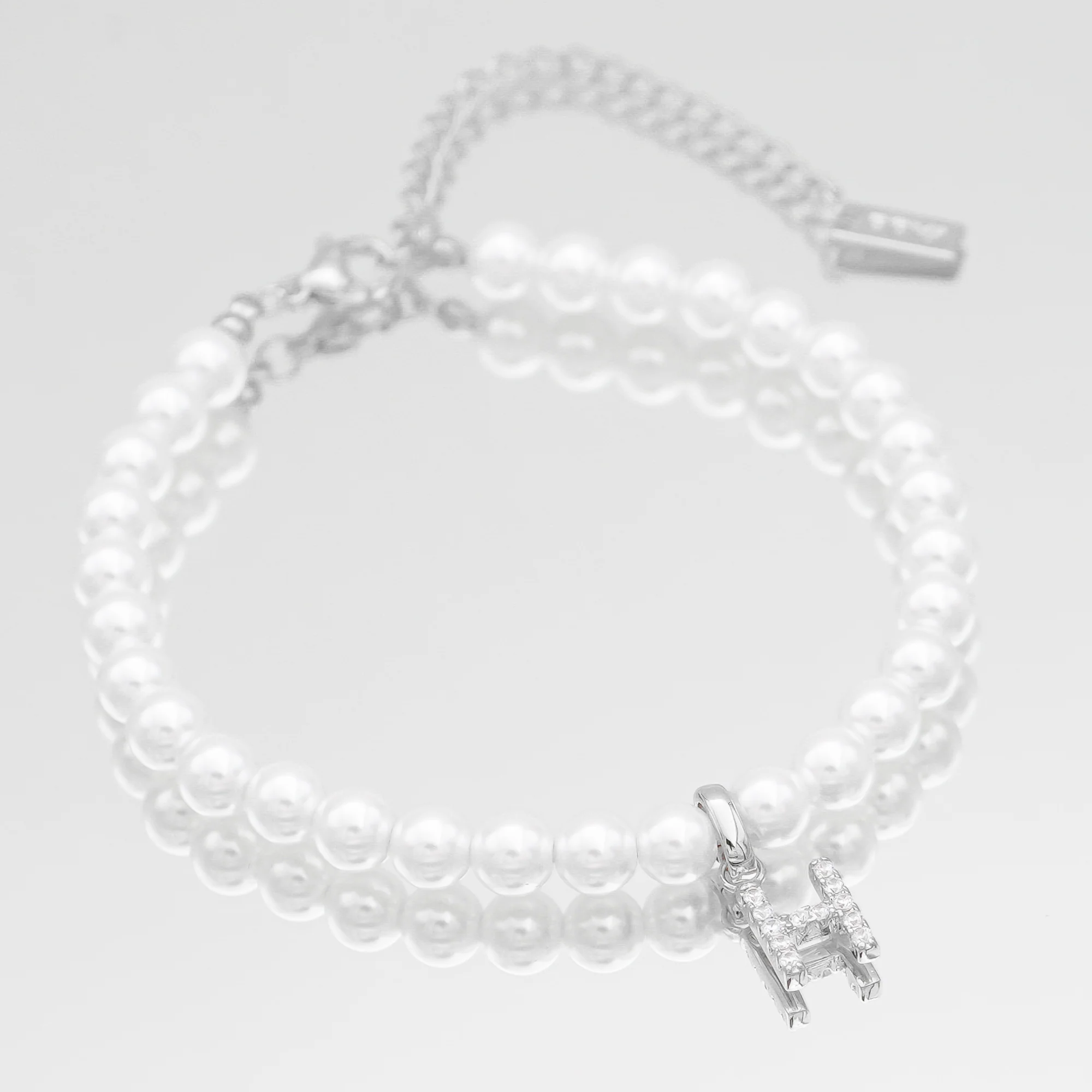Pave Pearl Initial Bracelet - Image 17