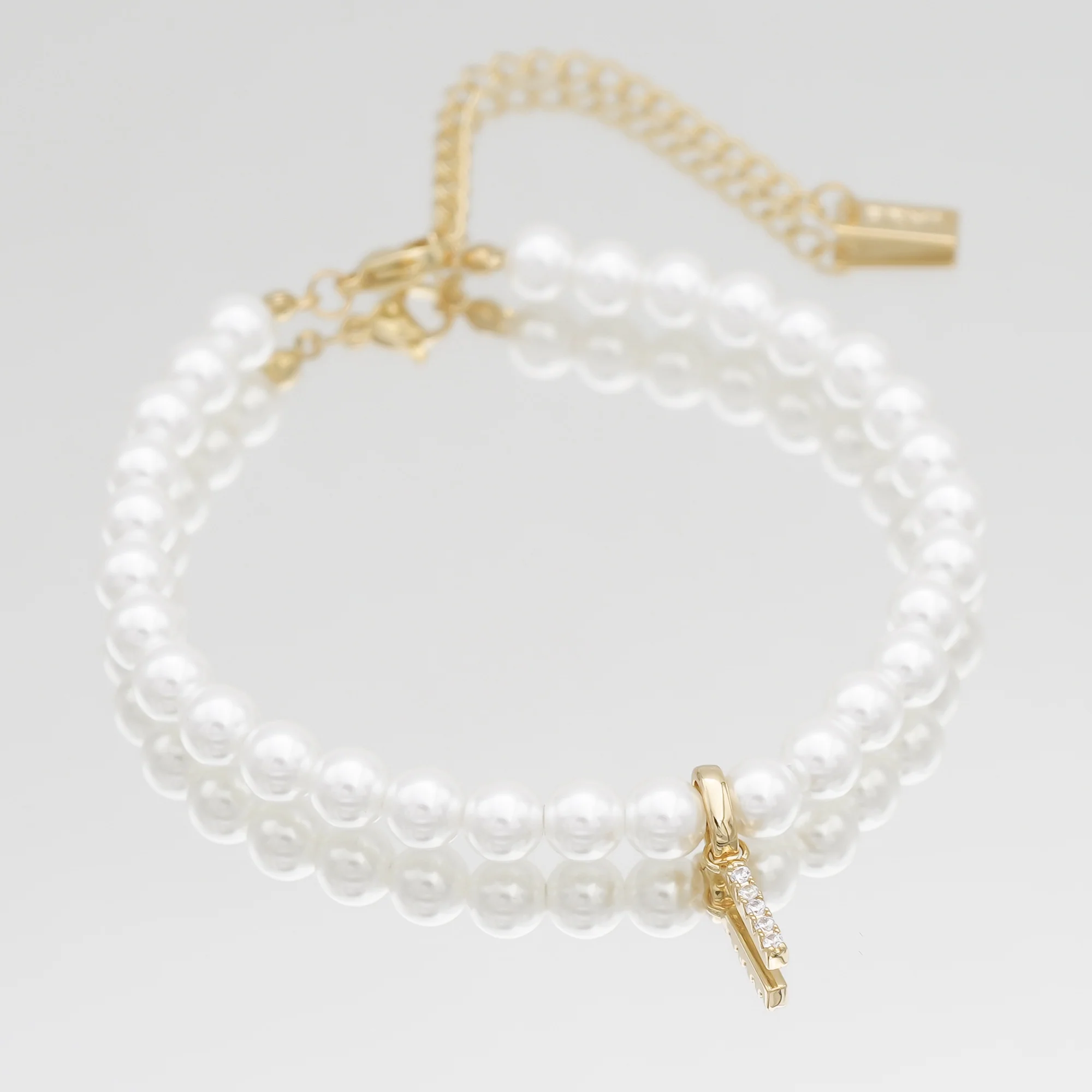 Pave Pearl Initial Bracelet - Image 18