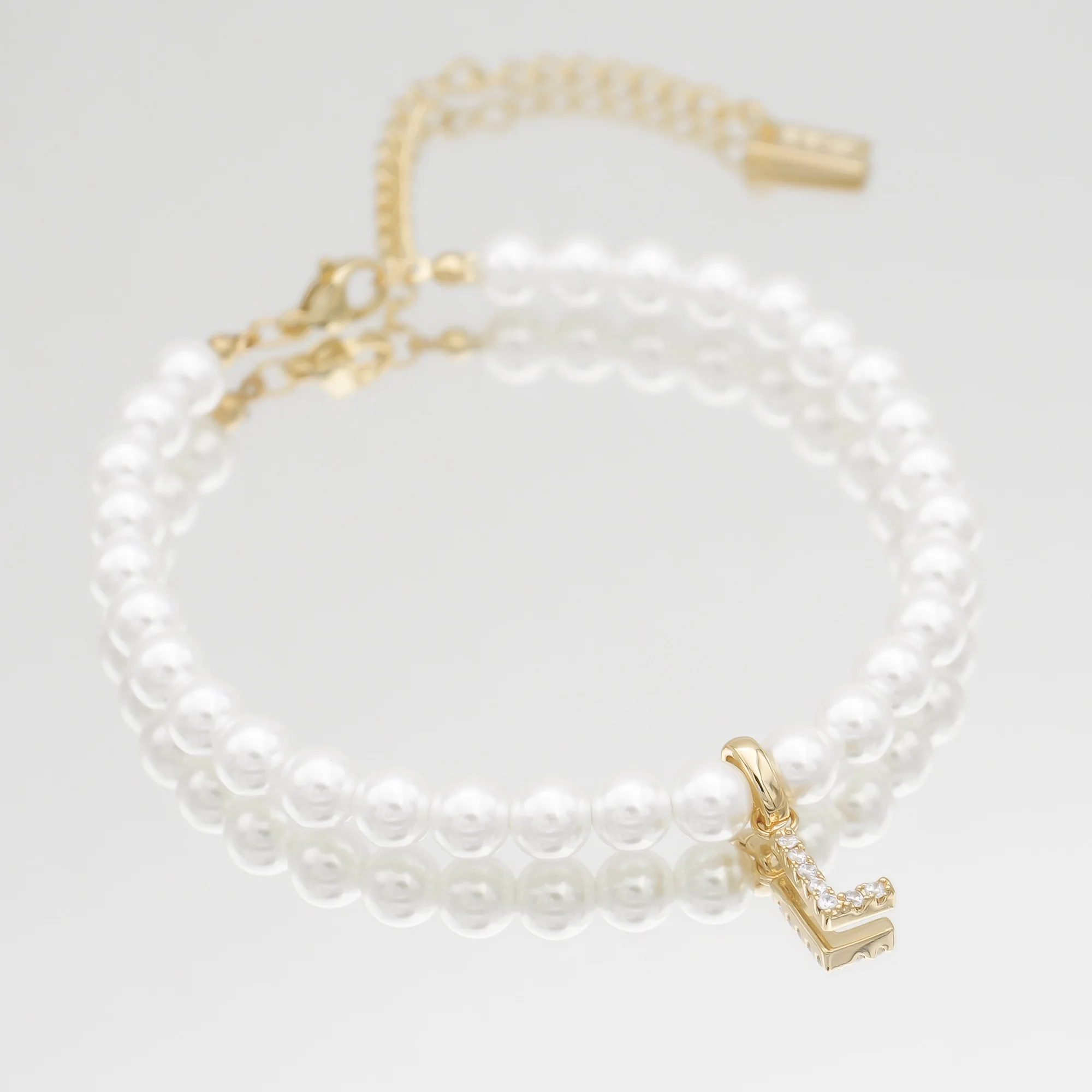 Pave Pearl Initial Bracelet - Image 22