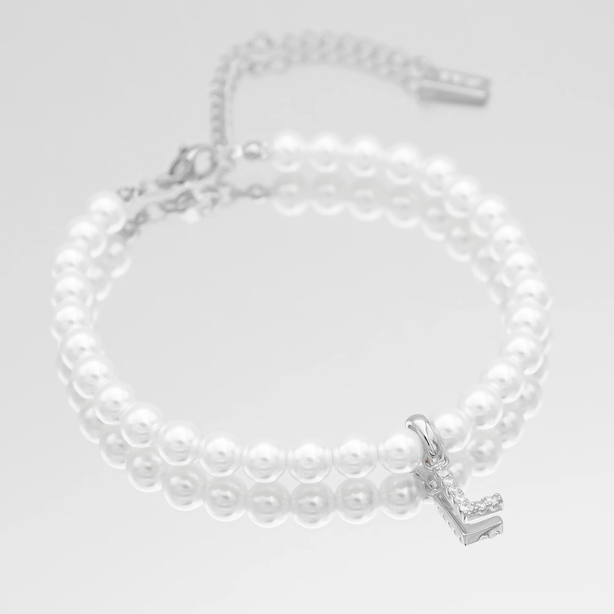 Pave Pearl Initial Bracelet - Image 23