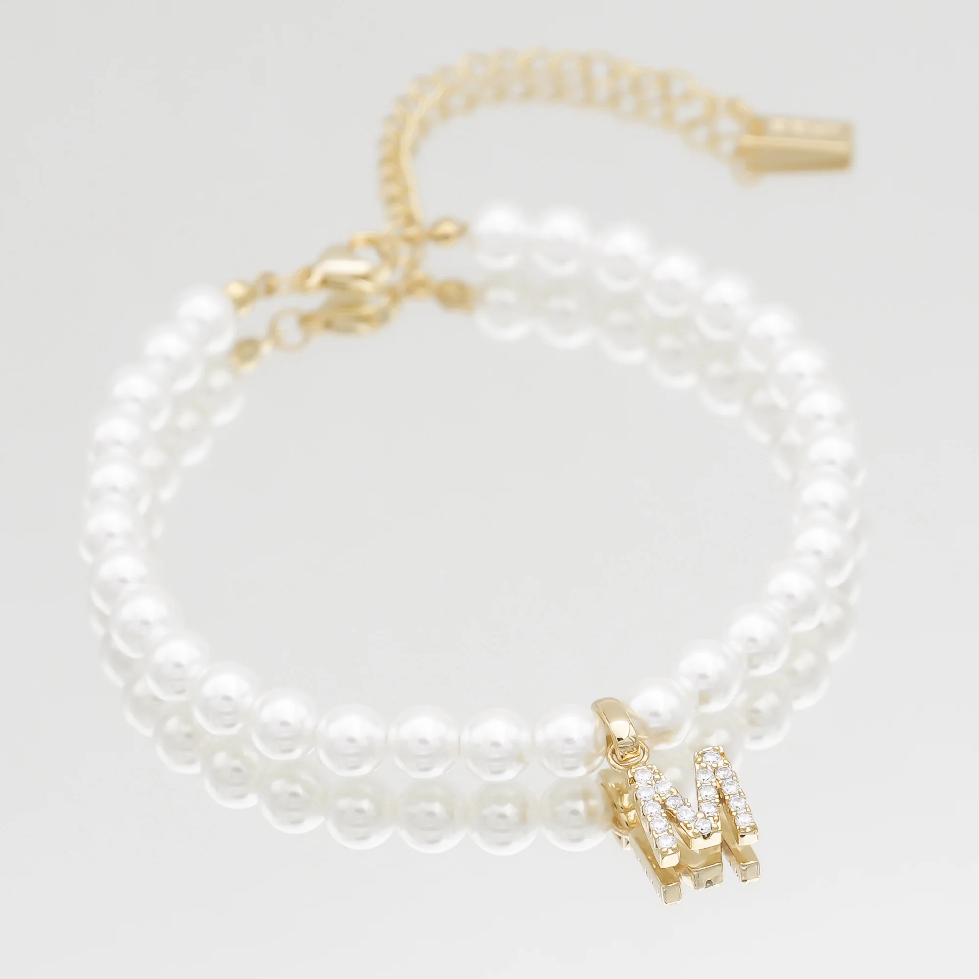 Pave Pearl Initial Bracelet - Image 24