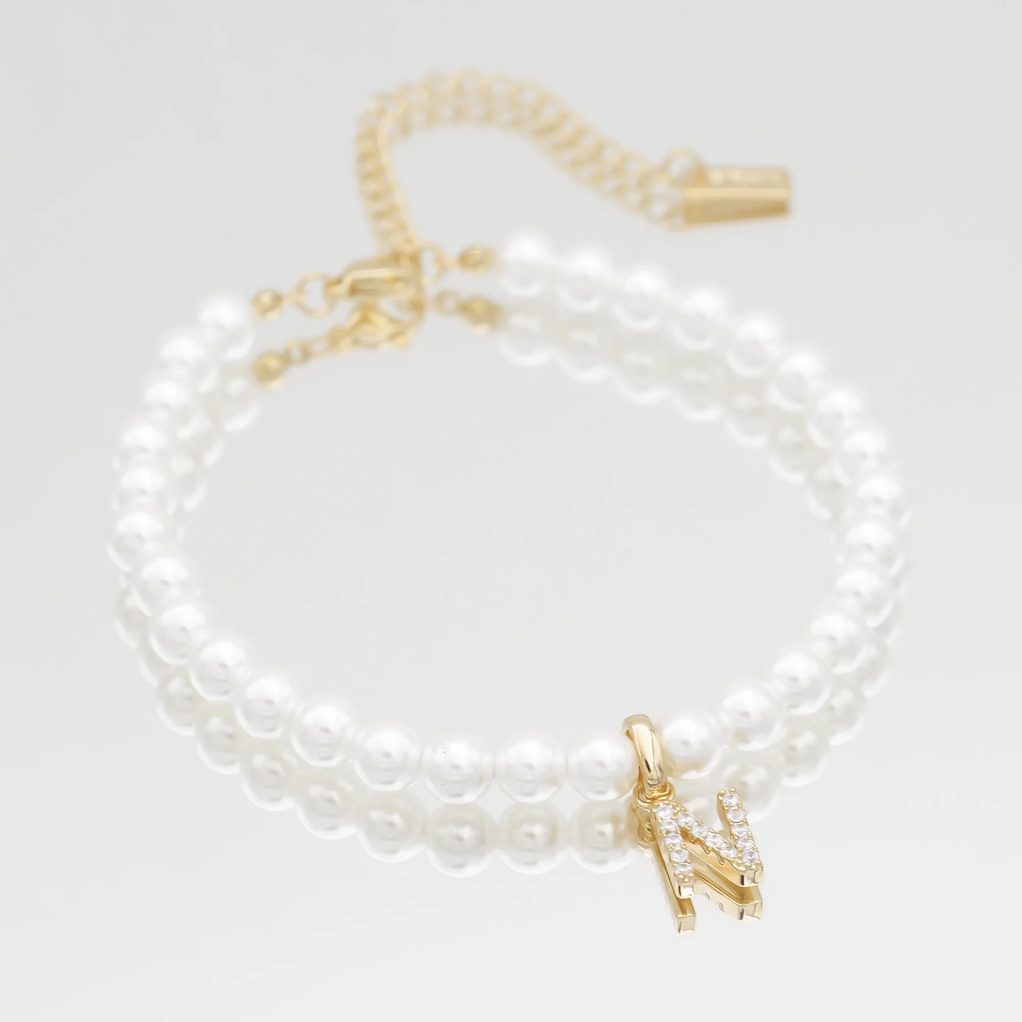 Pave Pearl Initial Bracelet - Image 26