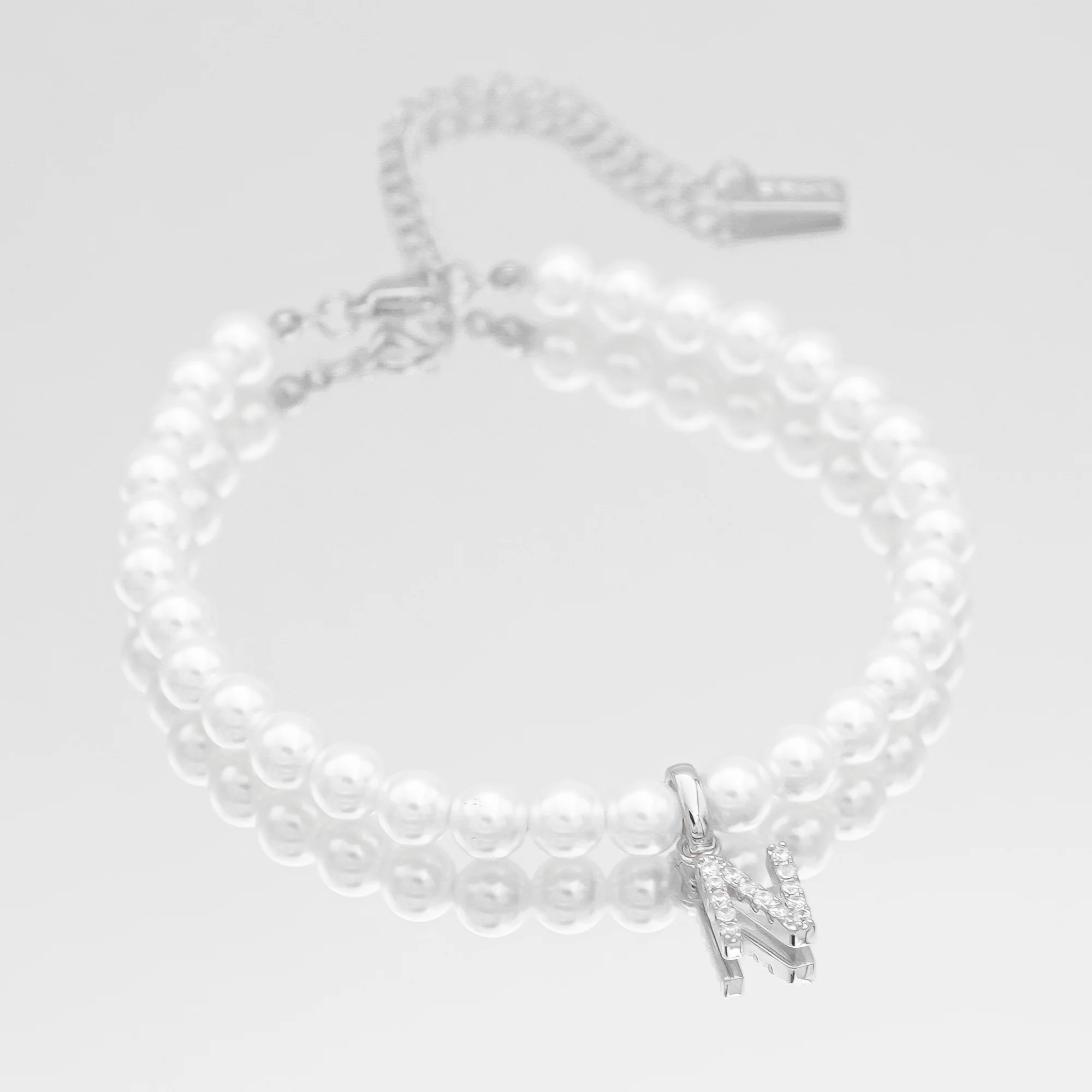 Pave Pearl Initial Bracelet - Image 27