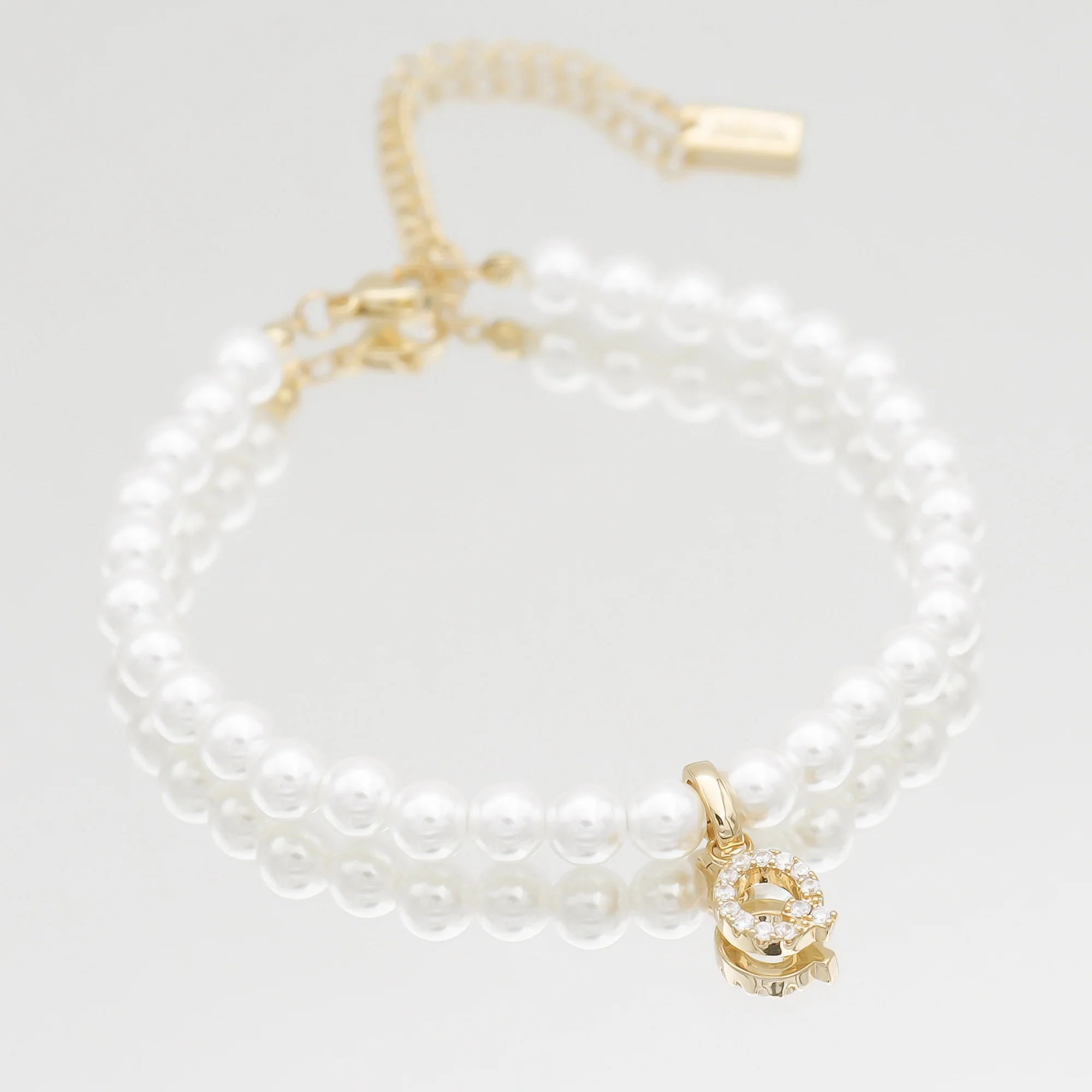 Pave Pearl Initial Bracelet - Image 32