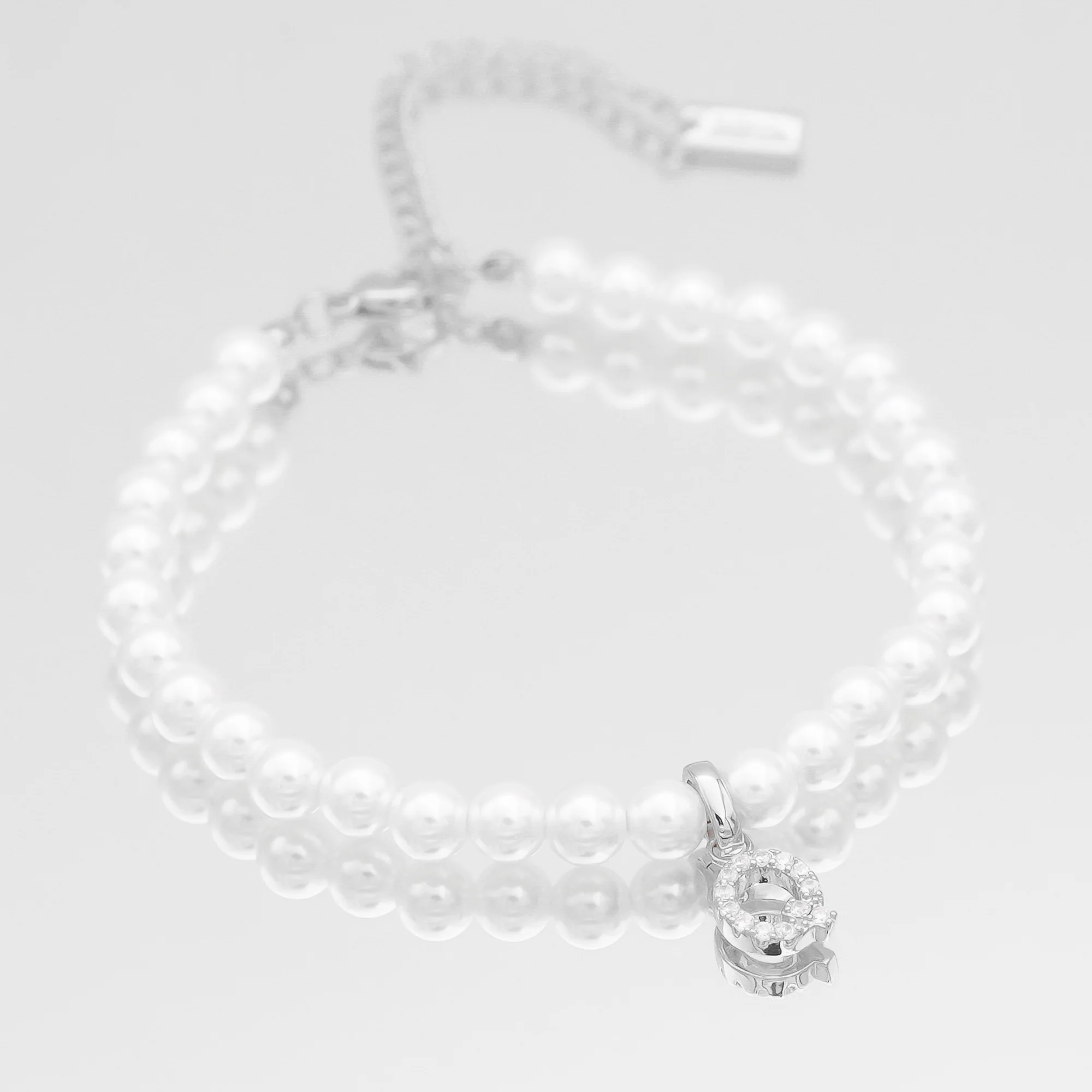 Pave Pearl Initial Bracelet - Image 33