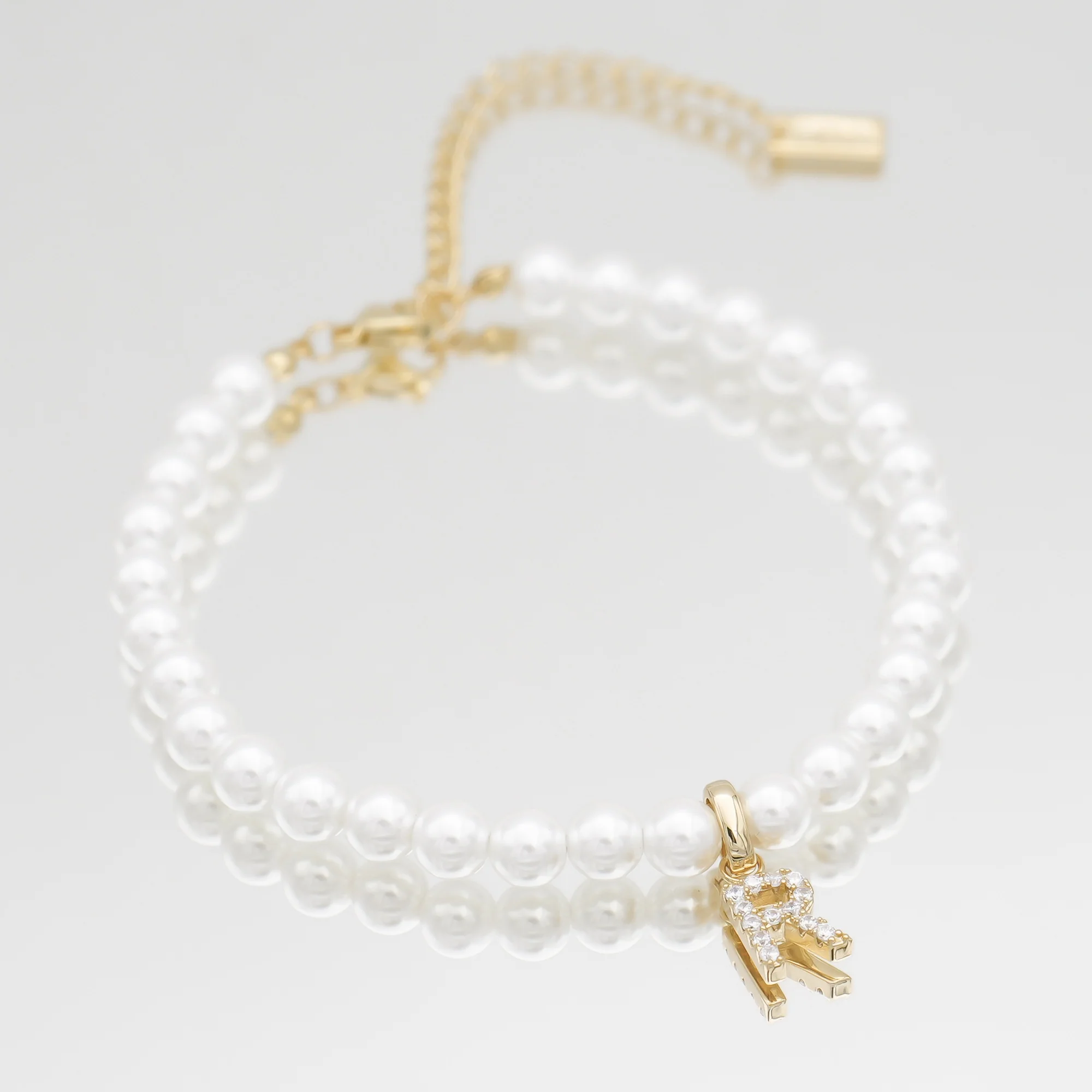 Pave Pearl Initial Bracelet - Image 34