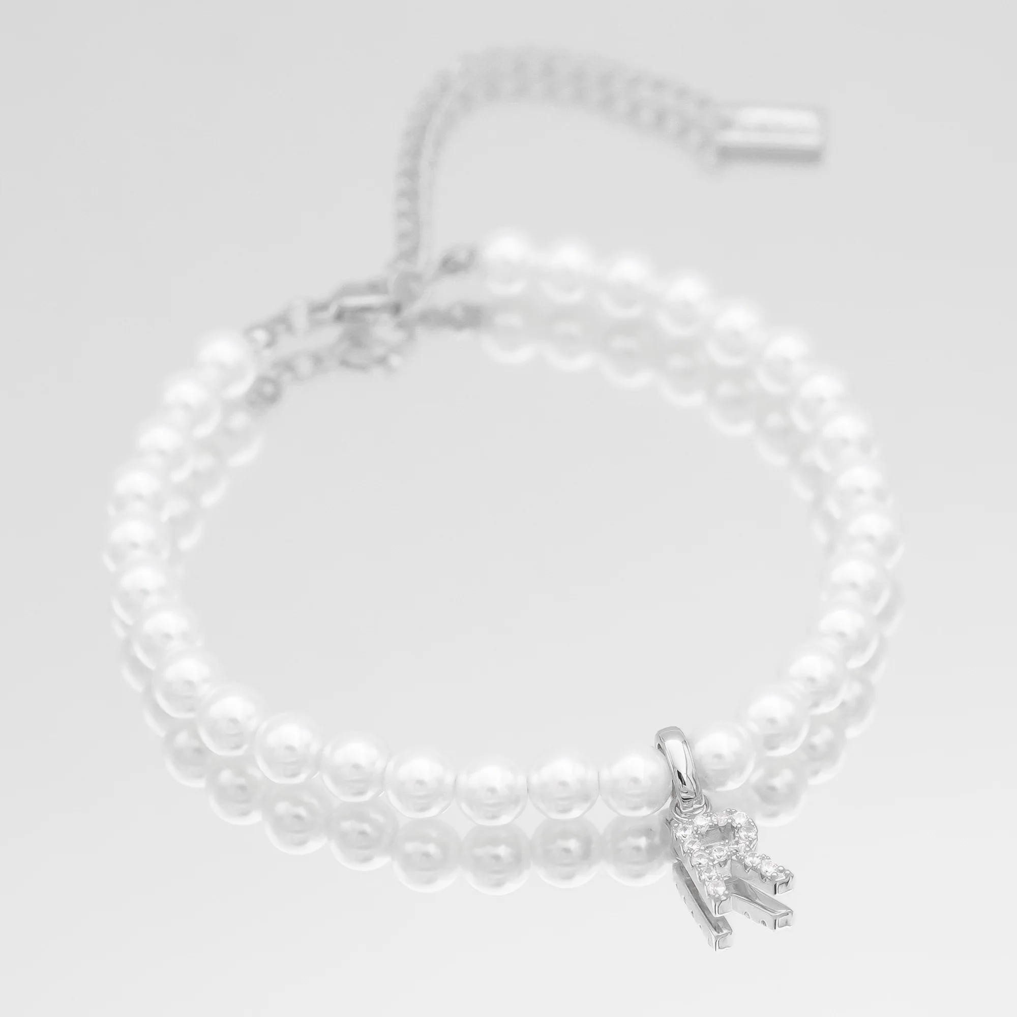 Pave Pearl Initial Bracelet - Image 35