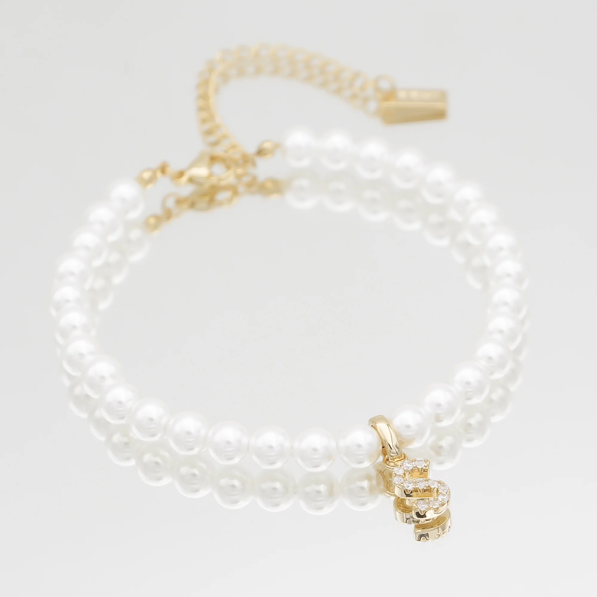 Pave Pearl Initial Bracelet - Image 36