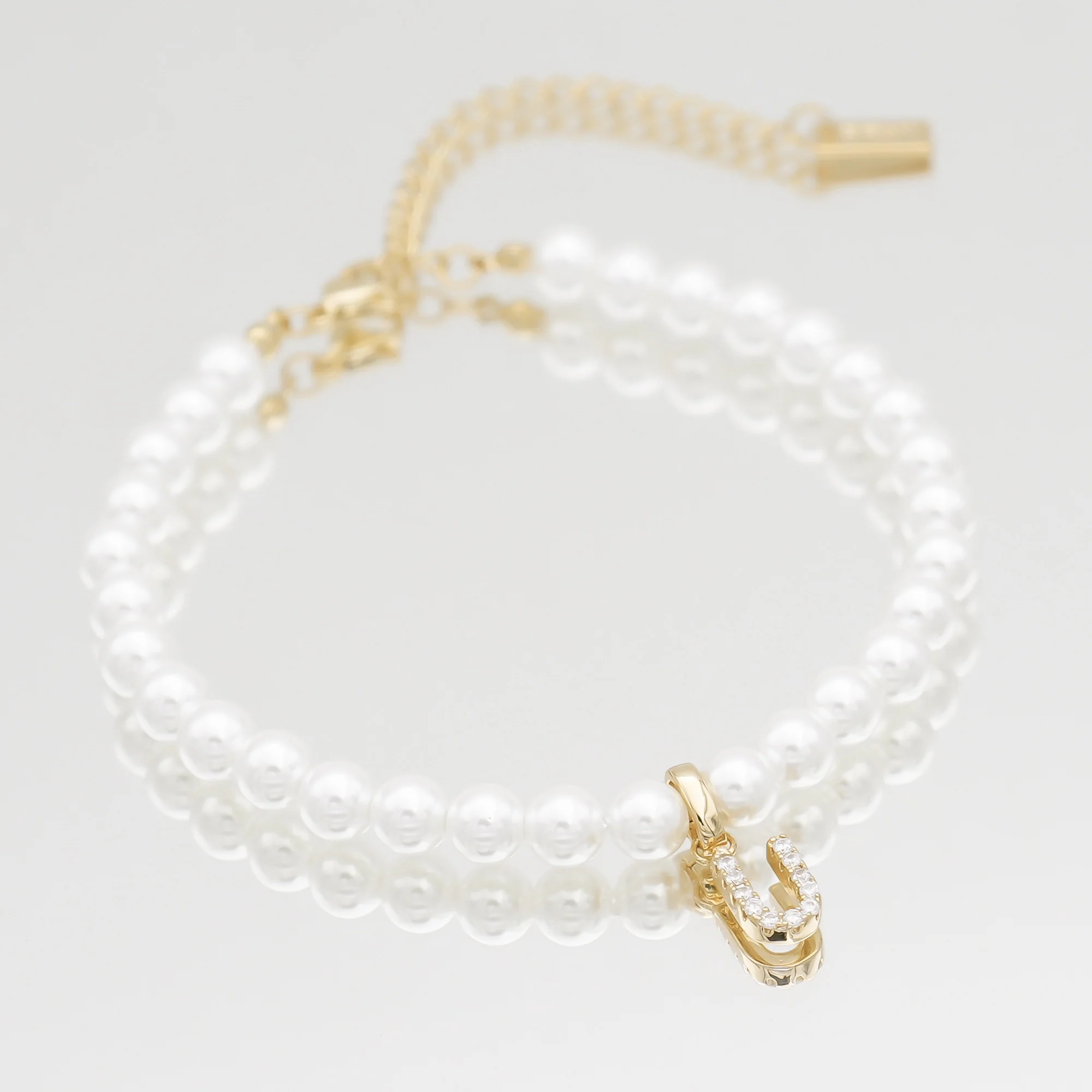 Pave Pearl Initial Bracelet - Image 40