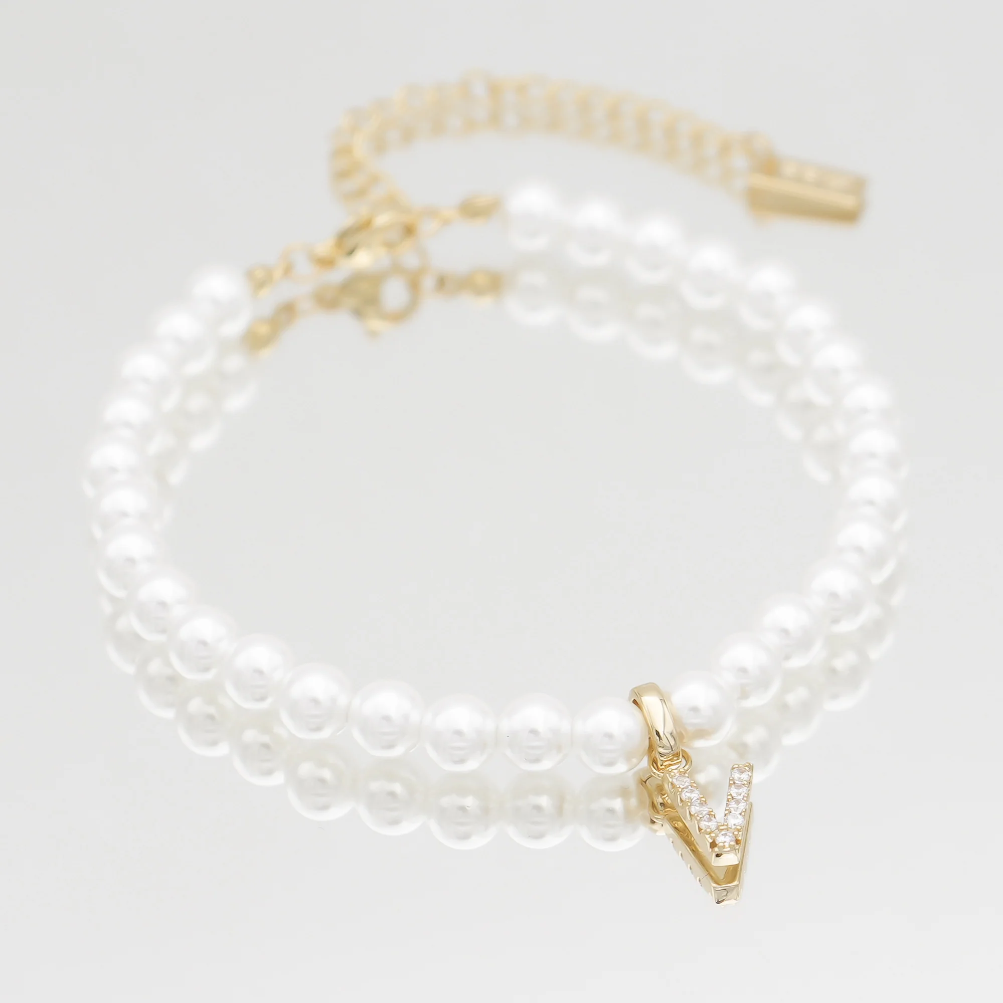 Pave Pearl Initial Bracelet - Image 42